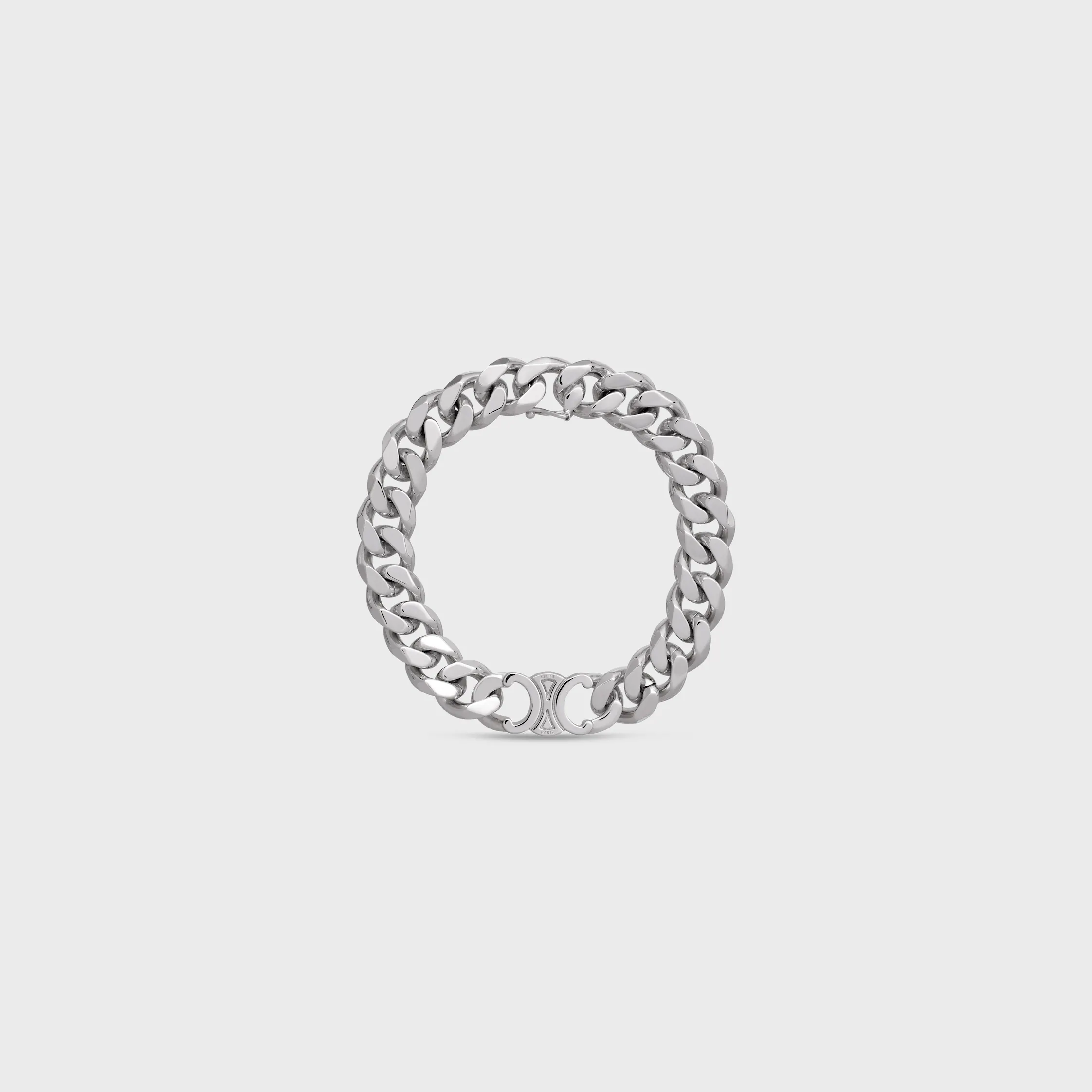 Bracelet Gourmette Triomphe en laiton avec finition rhodiée