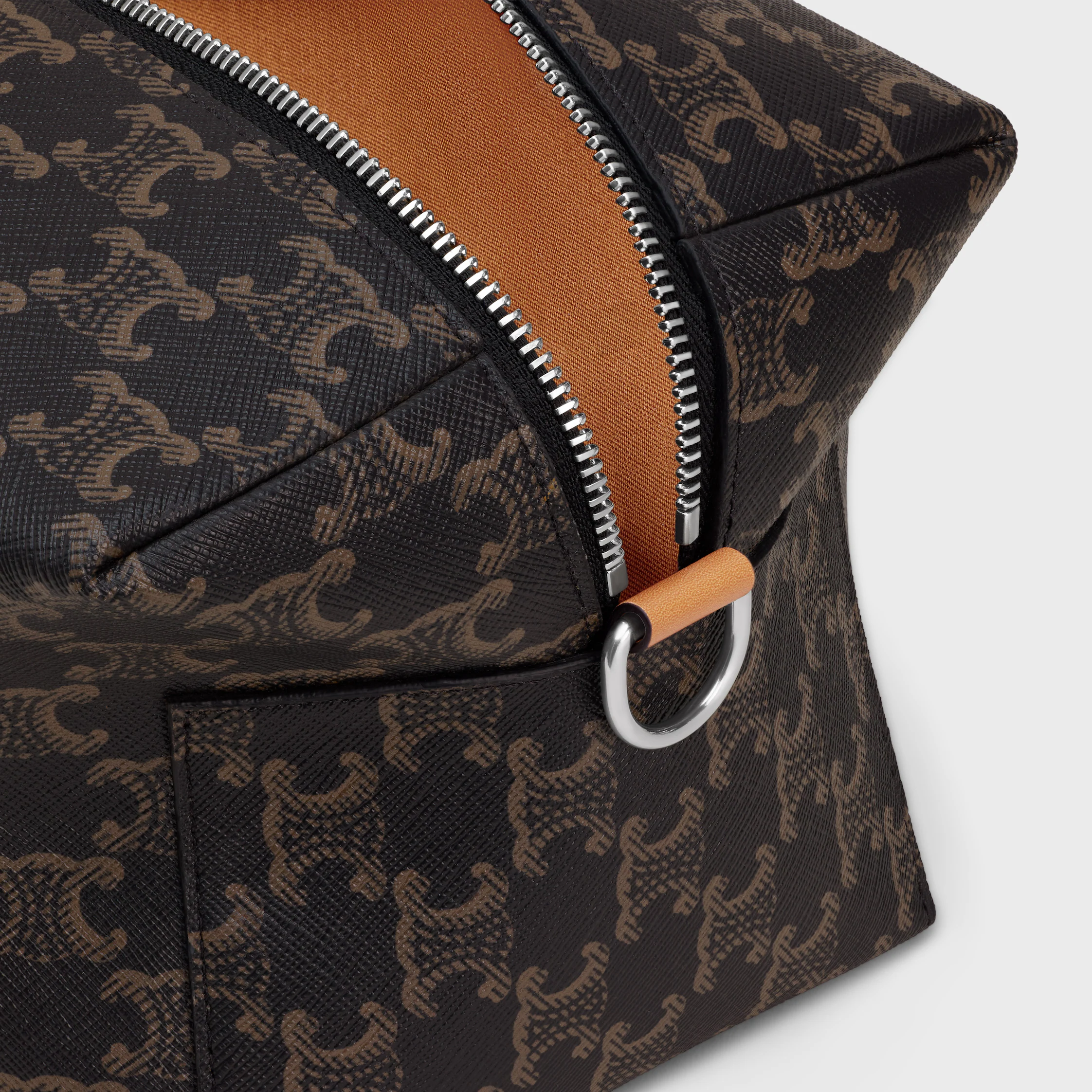 SAC À MAIN PORTÉE À L'ÉPAULE EN TOILE TRIOMPHE ET CUIR DE VEAU