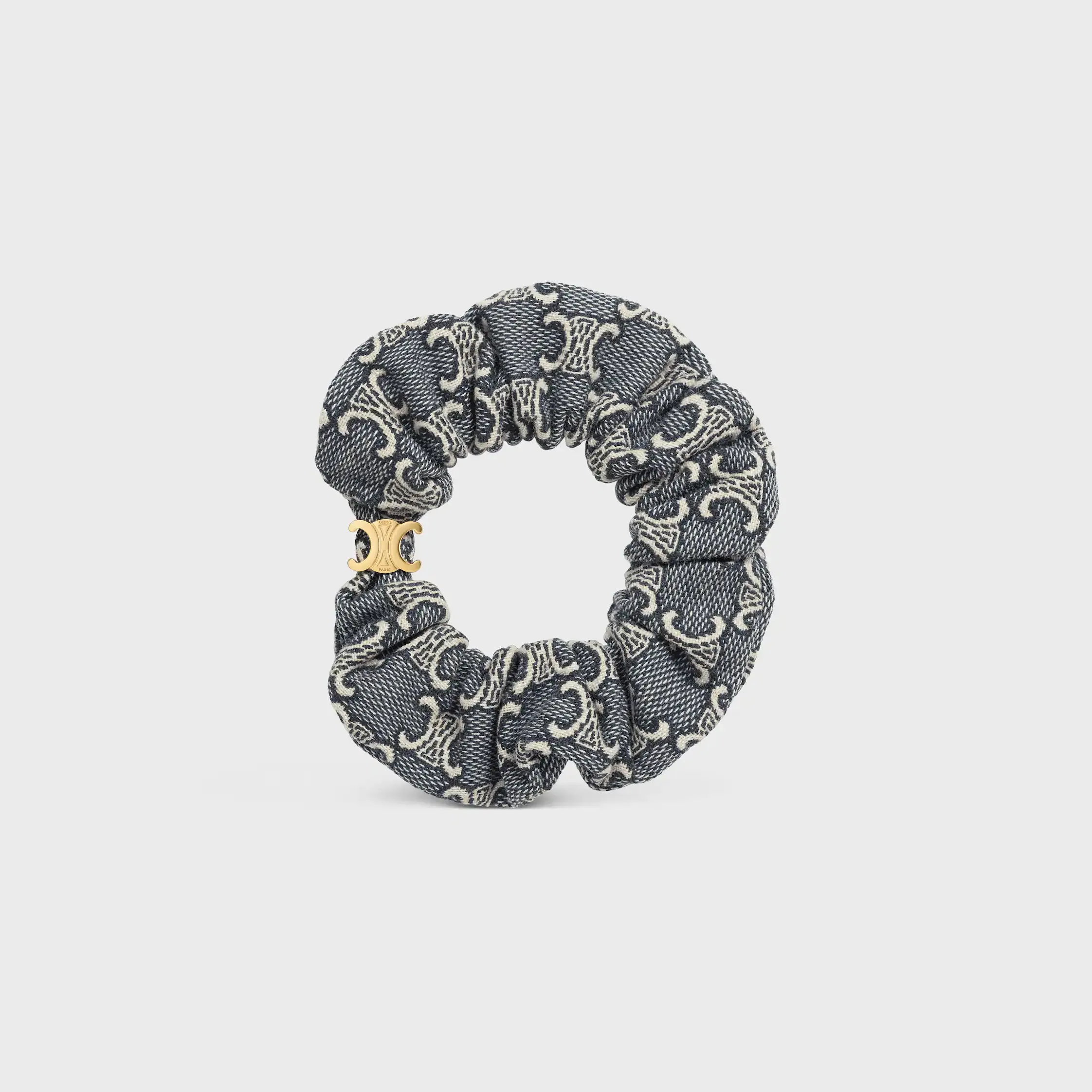 Cordon élastique Celine Jacquard Triomphe en coton, polyester, polyamide et laiton avec finition or