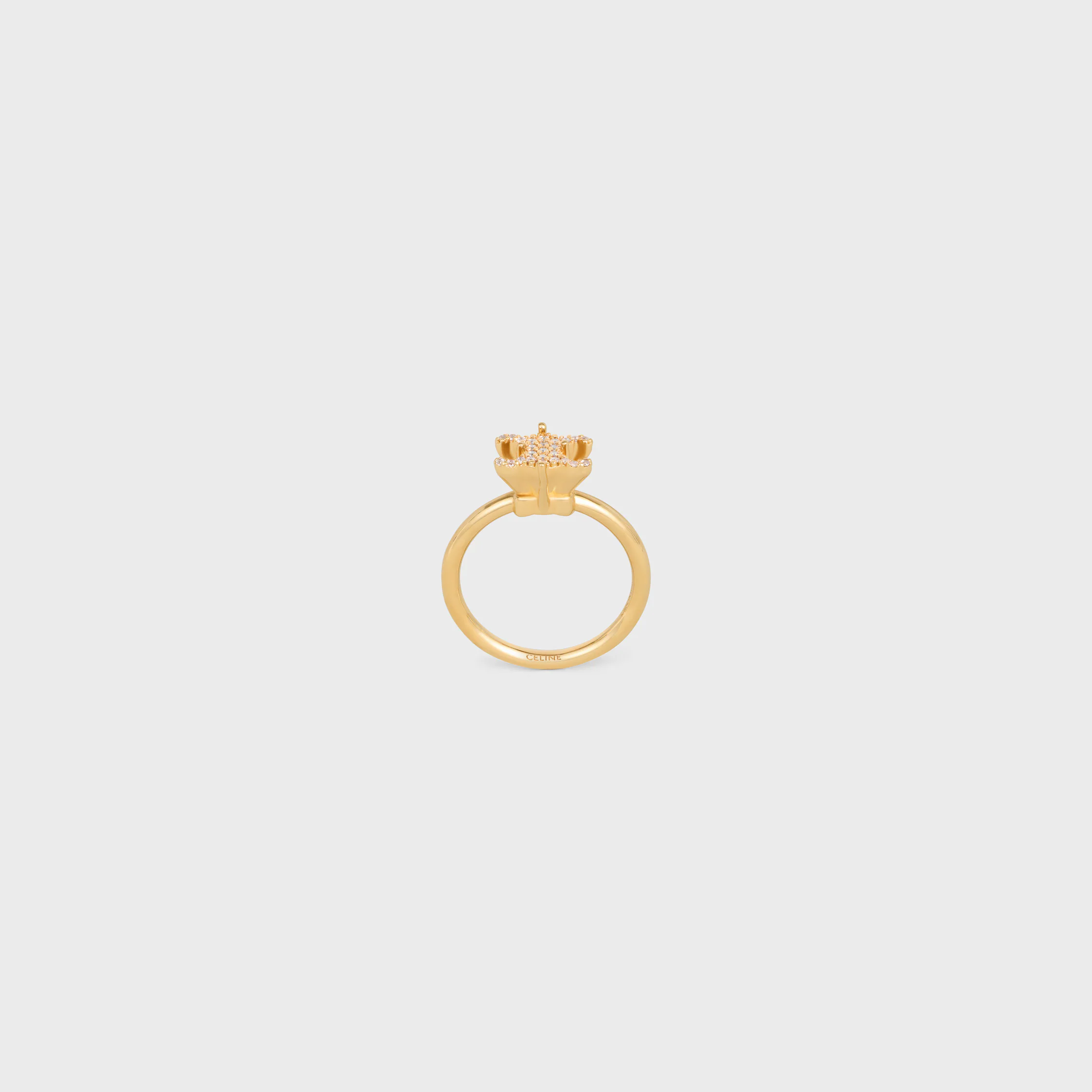 Anneau Solitaire Triomphe Sparkle en Strass et laiton fini or