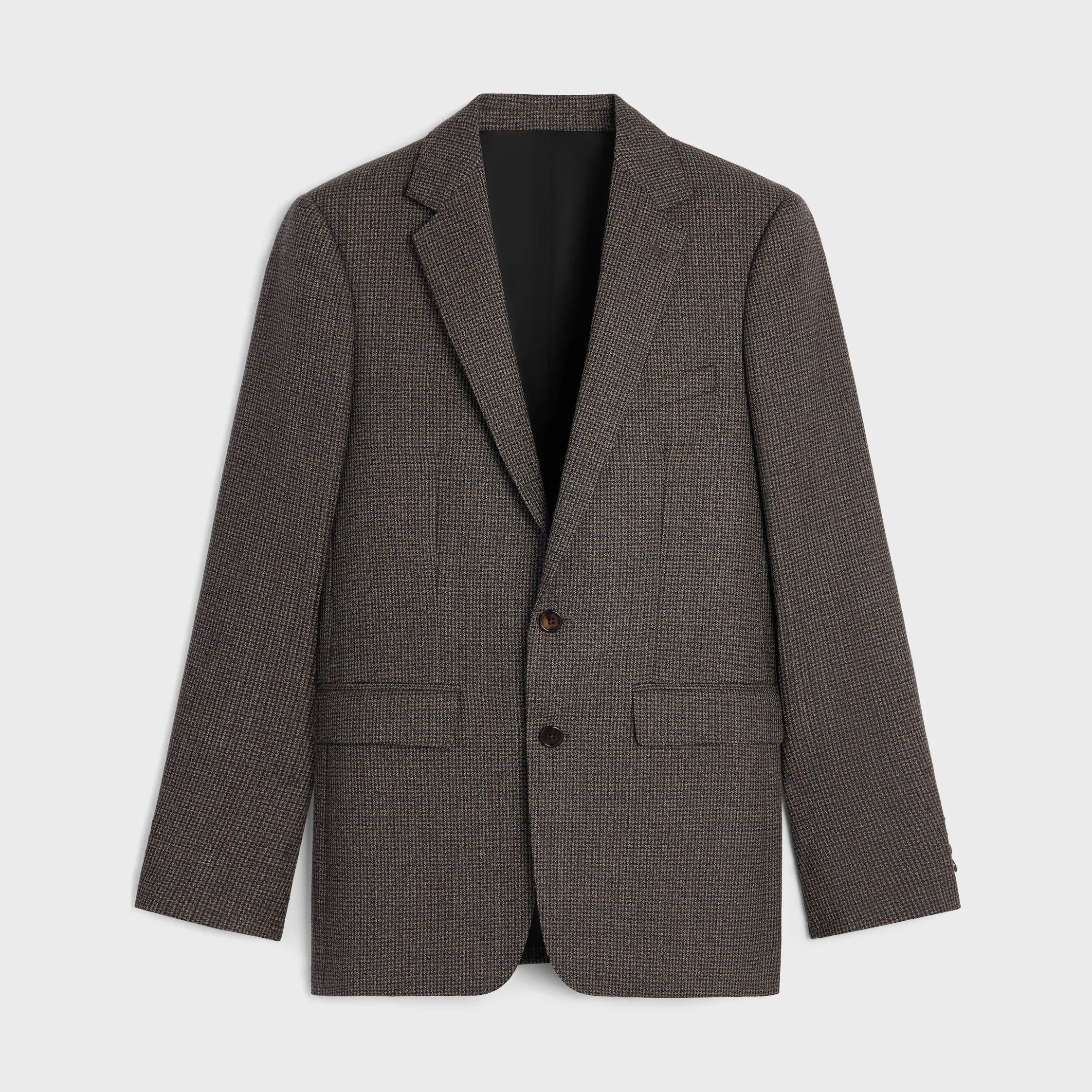 Veste classique en laine micro houndstooth