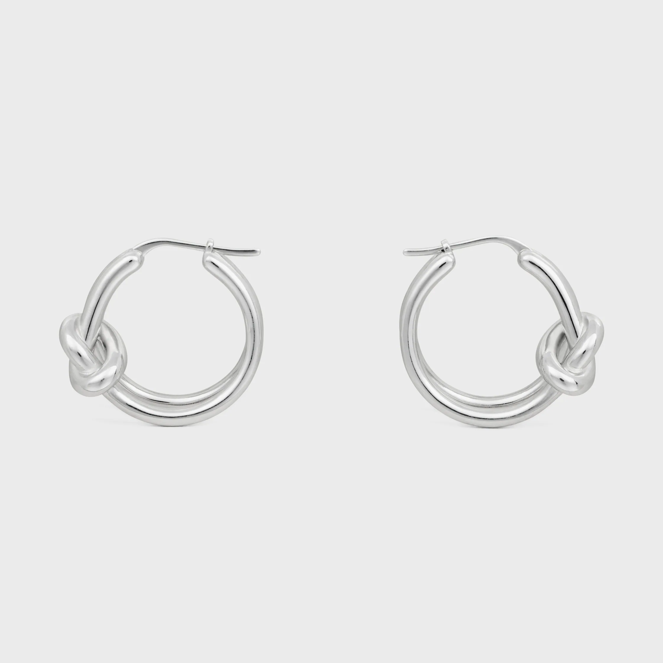 Boucles d'oreilles doubles Knot en laiton avec finition rhodiée