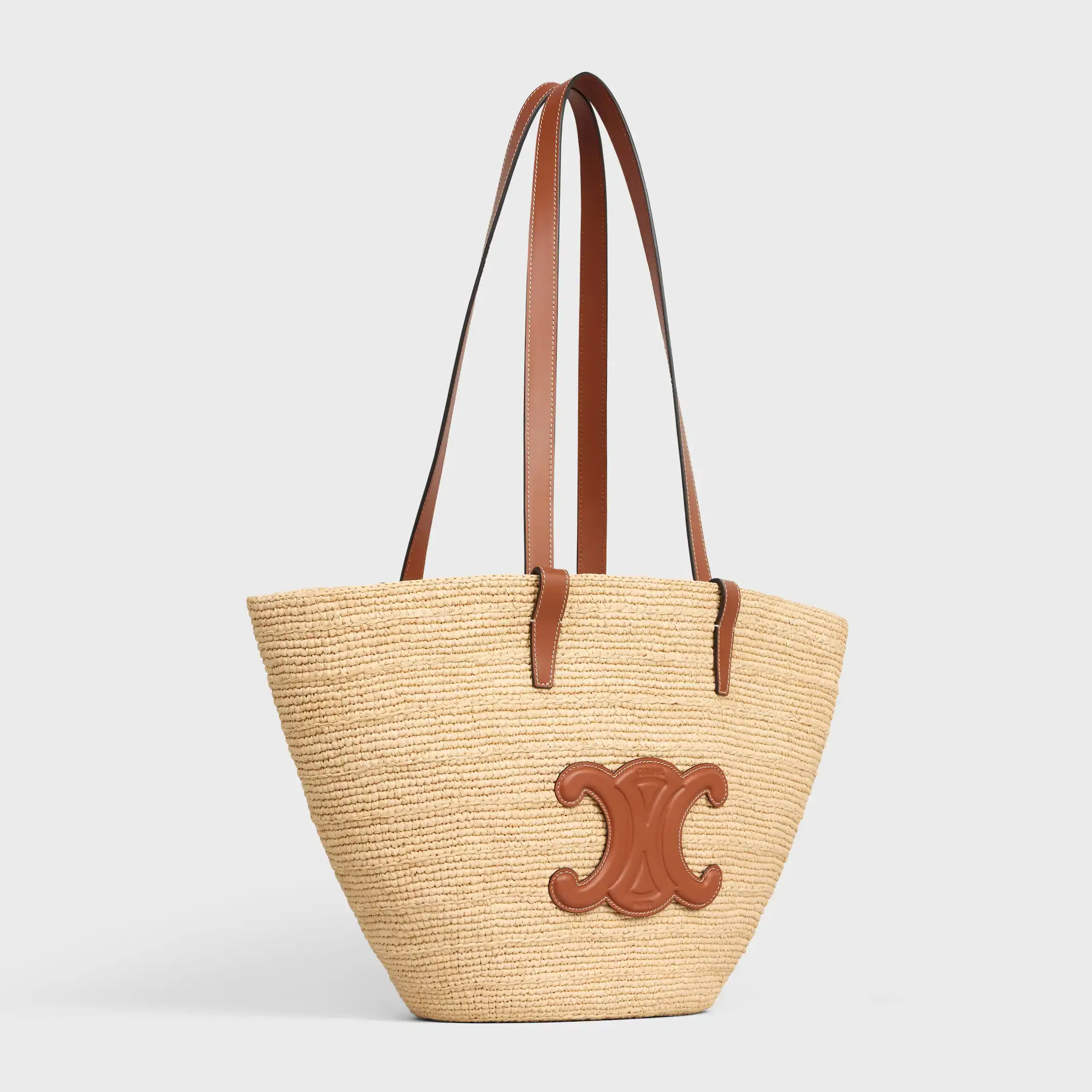MEDIUM SOUPLE CELINE CLASSIC PANIER EN Raphia ET EN VEAU