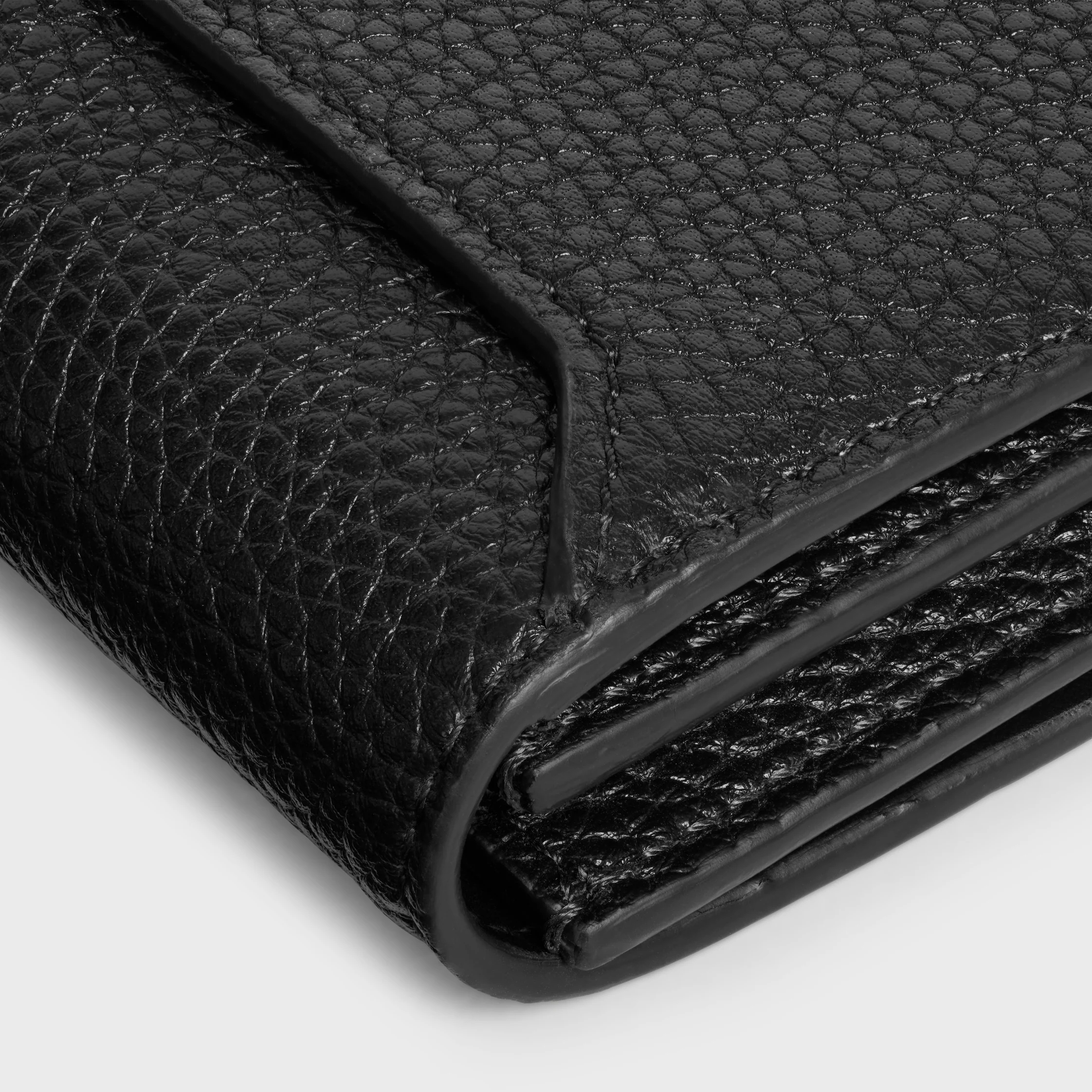 Porte-cartes de visite en cuir de veau grainé