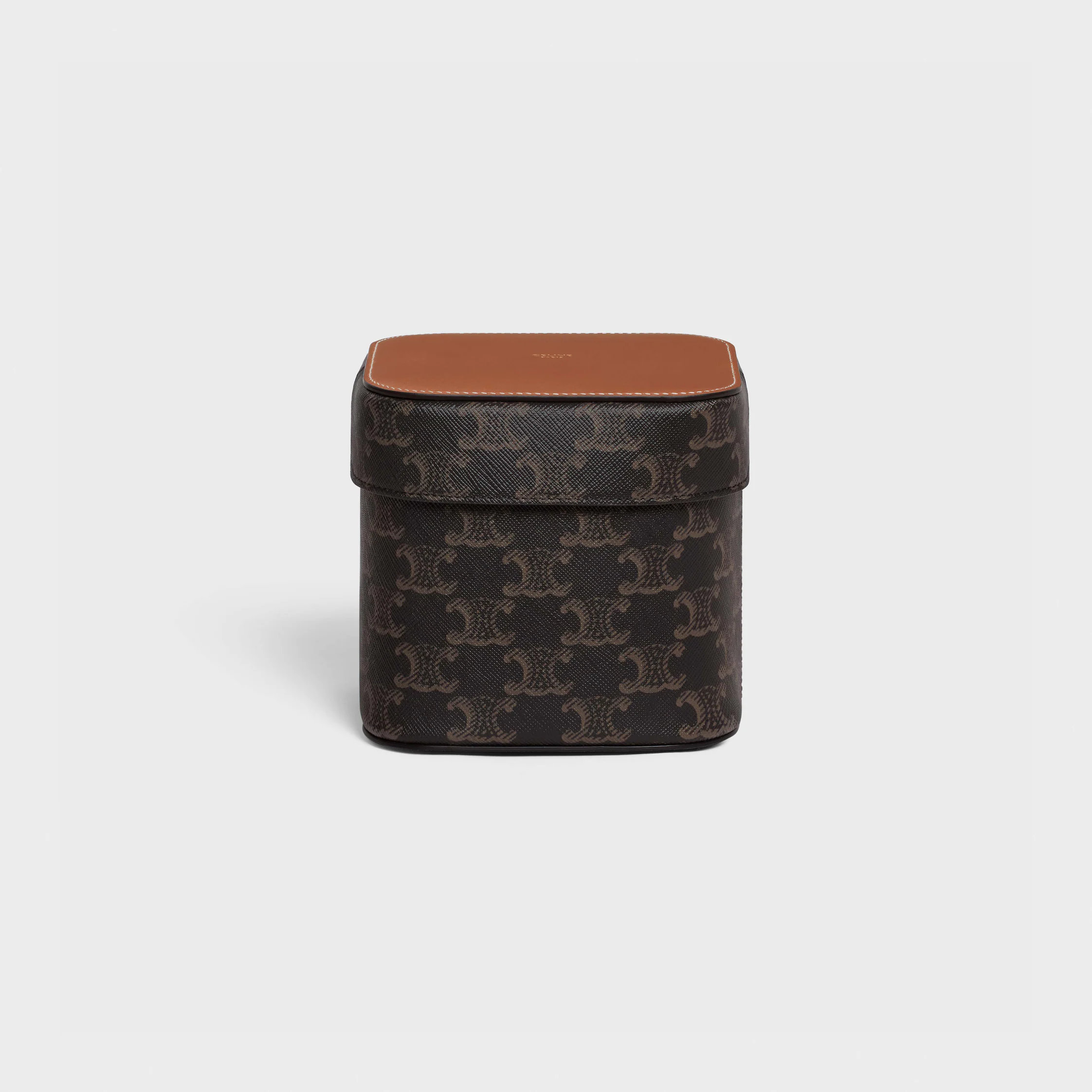 Petit coffret en toile Triomphe et cuir de veau