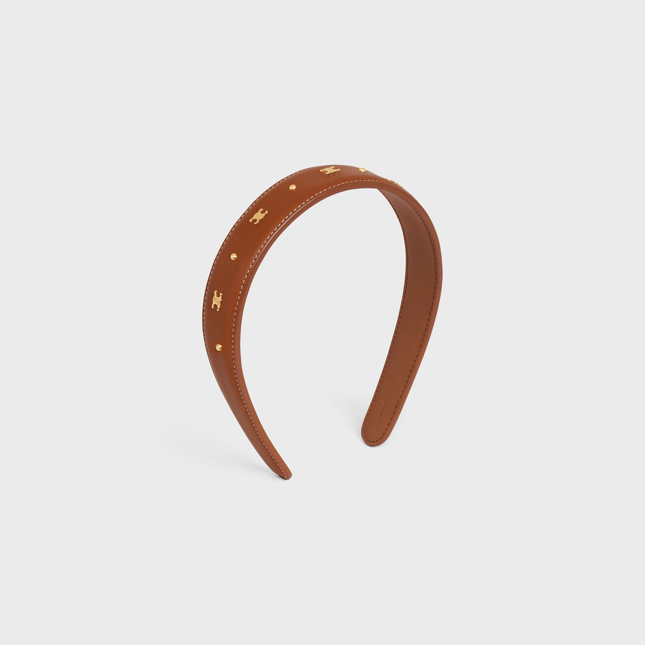 Bandeau Celine en Cuir de Veau et laiton avec finition or