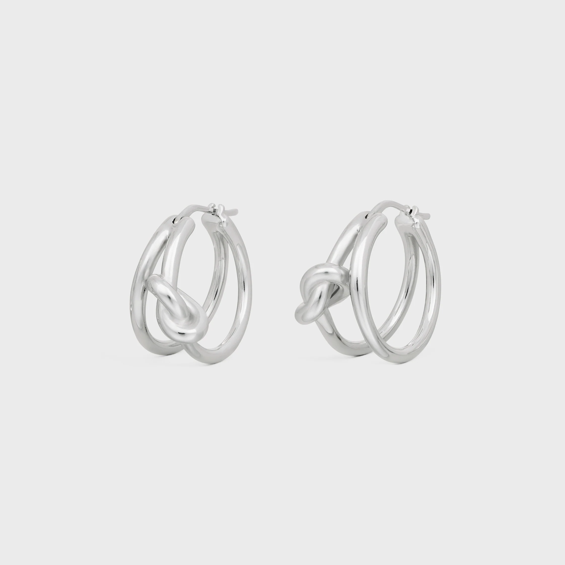 Boucles d'oreilles doubles Knot en laiton avec finition rhodiée