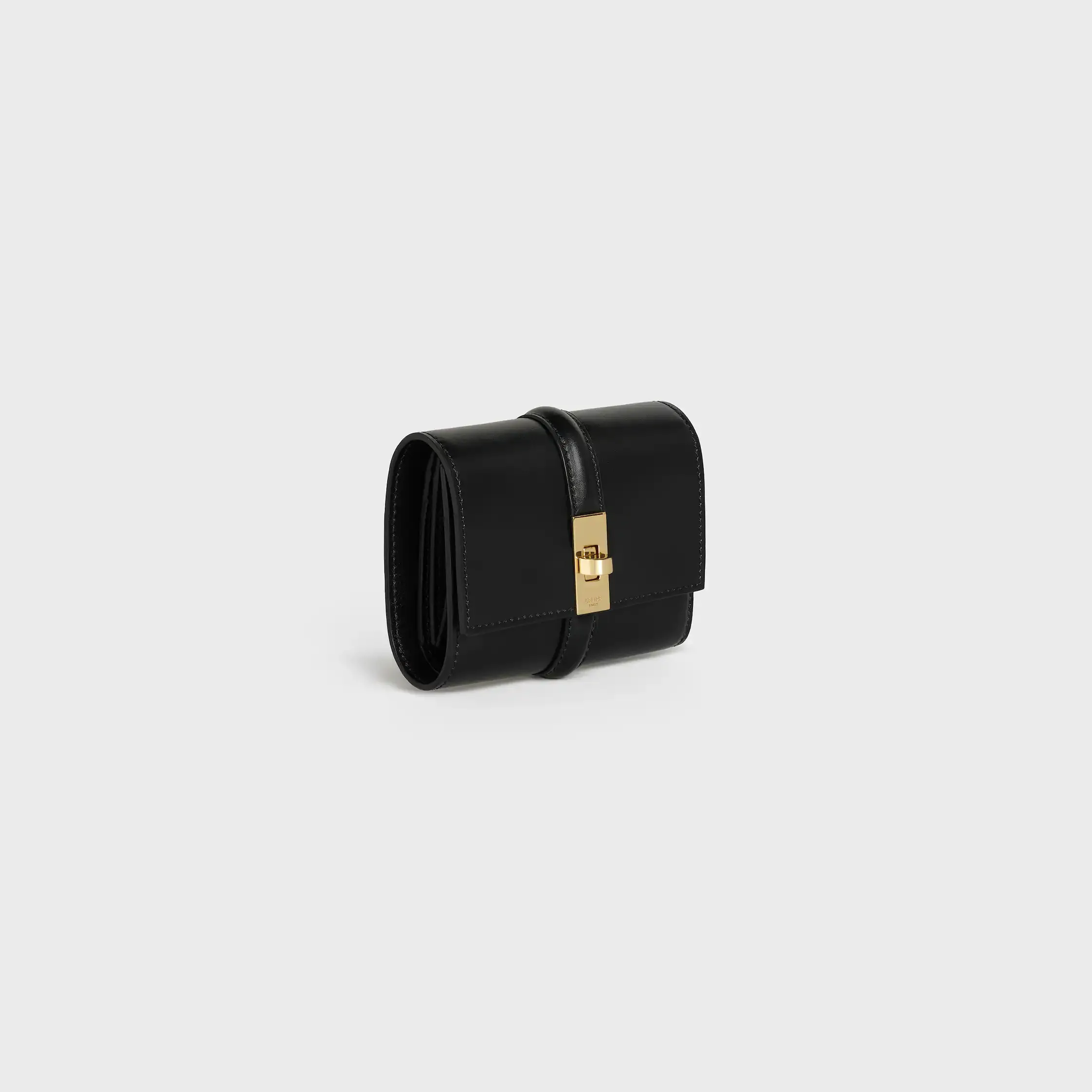 Portefeuille trifold petit 16 PO cuir de veau satiné