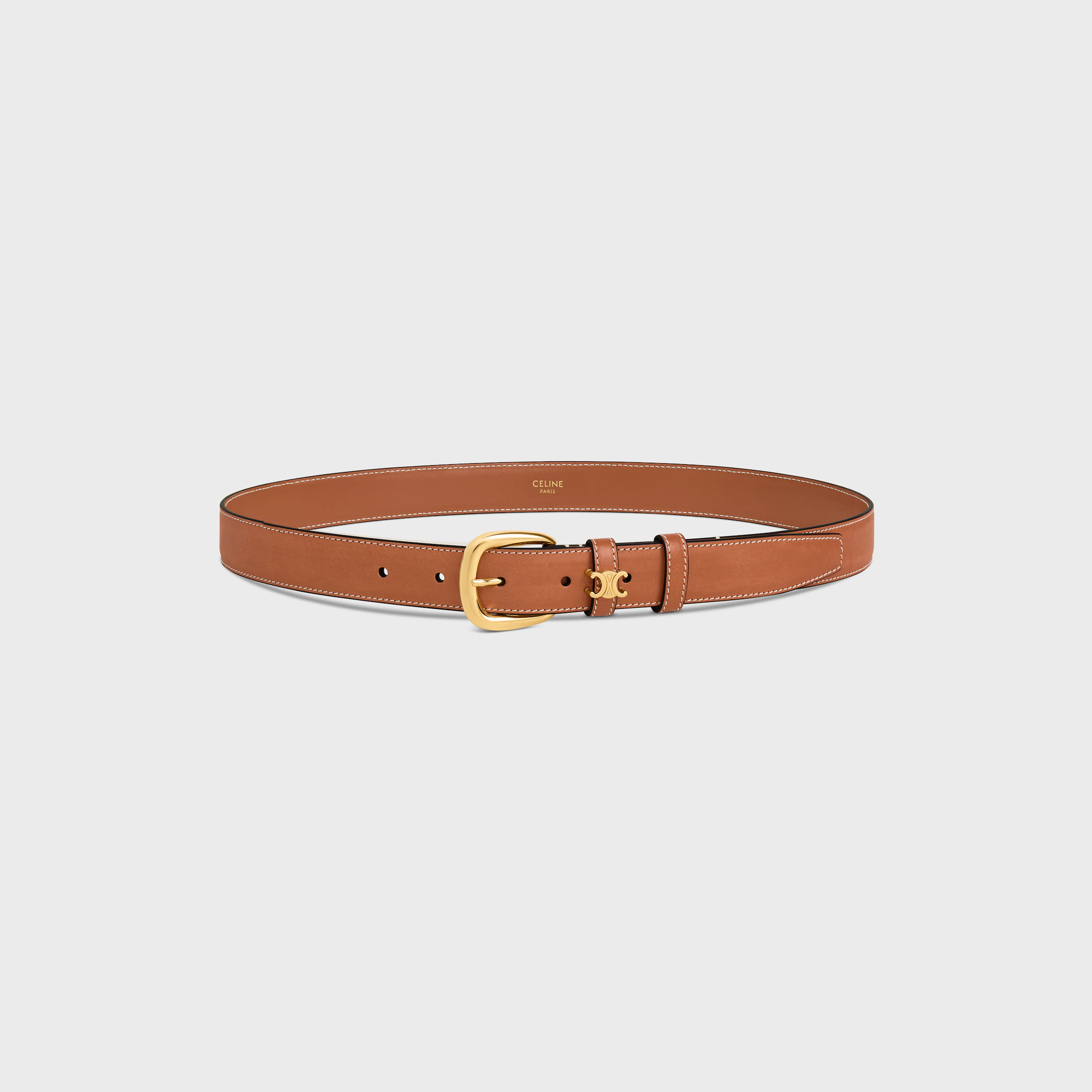 CEINTURE VIVIENNE 25 MM EN CUIR DE VEAU NATUREL