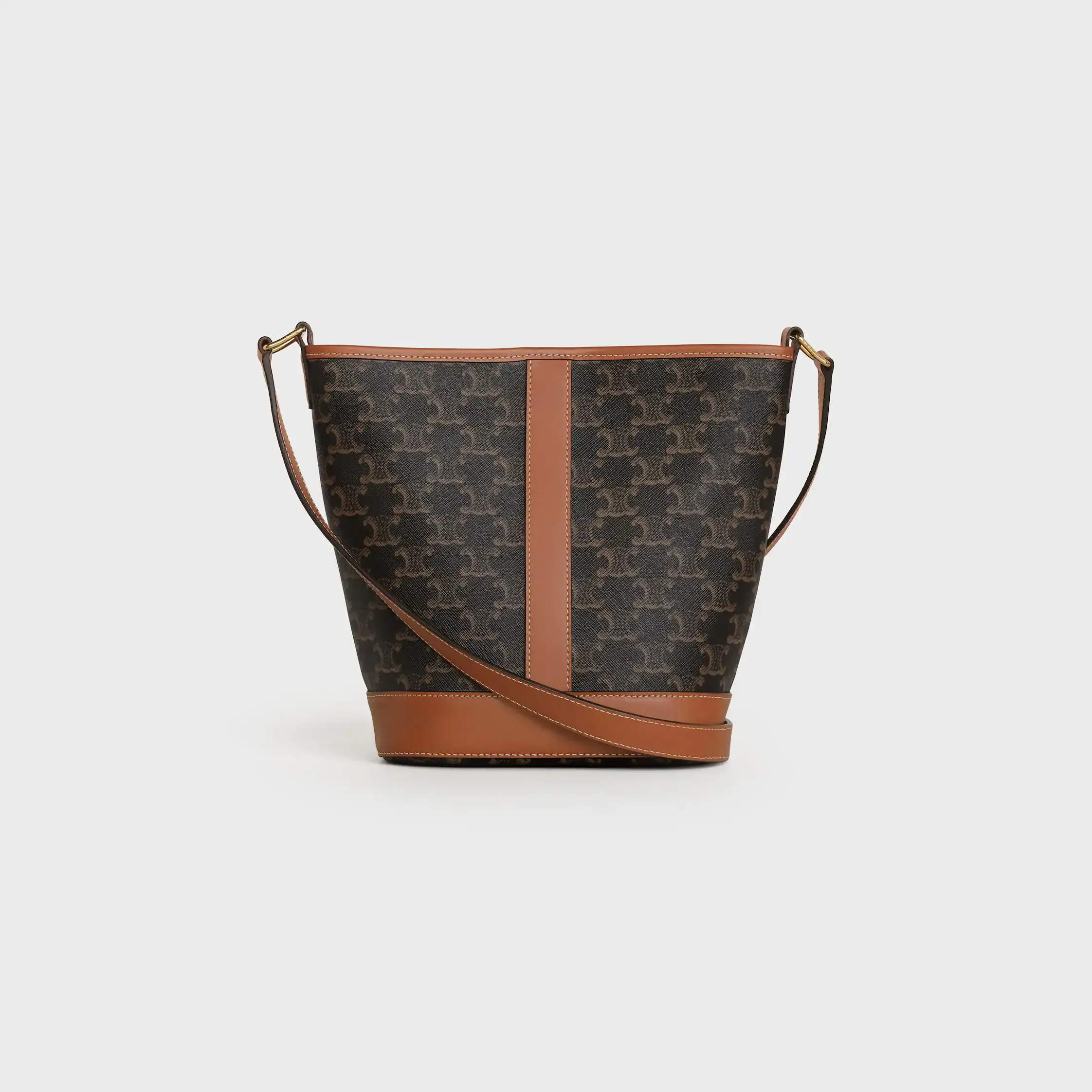 Petit sac à main en toile Triomphe et cuir de veau