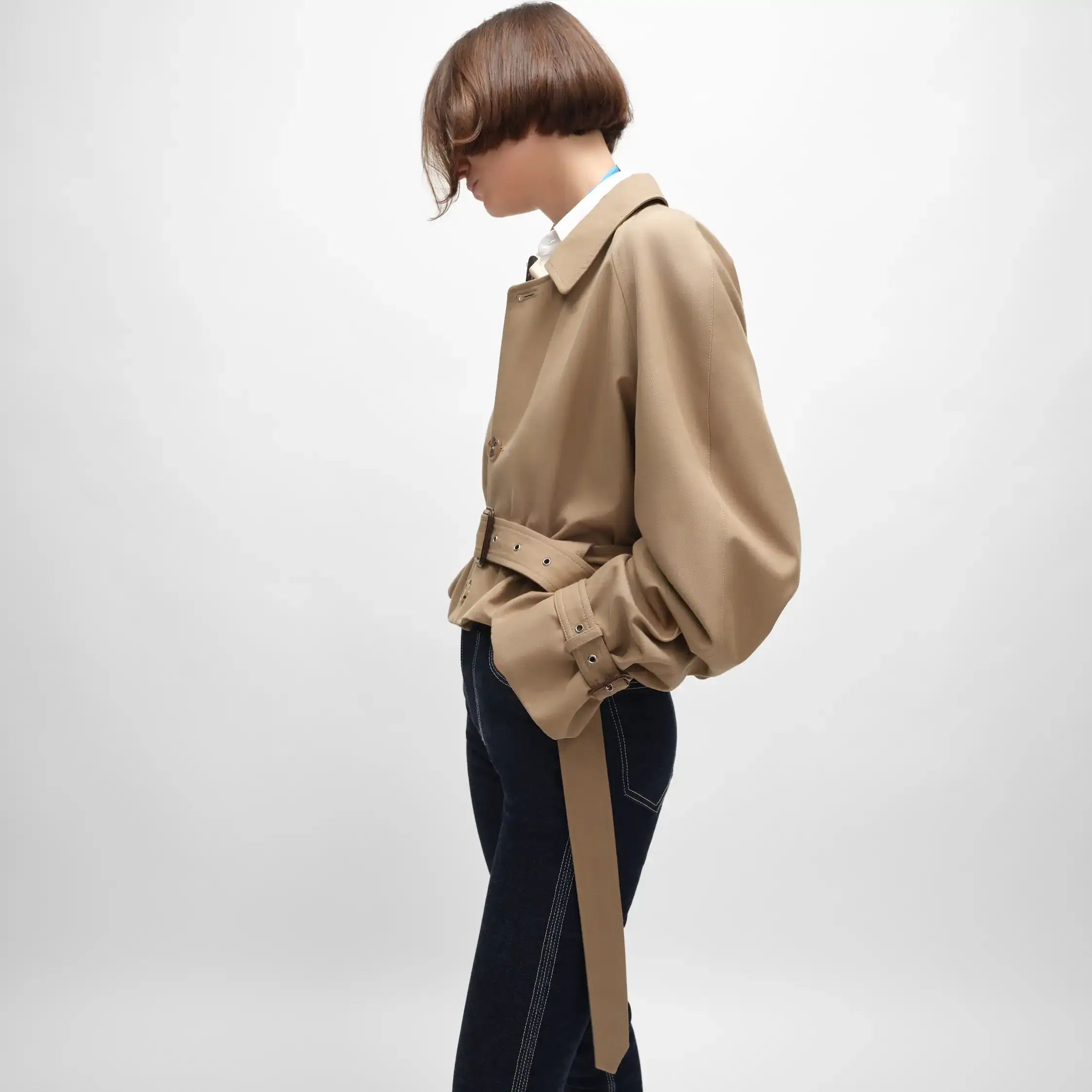 Veste en gabardine de coton et de laine
