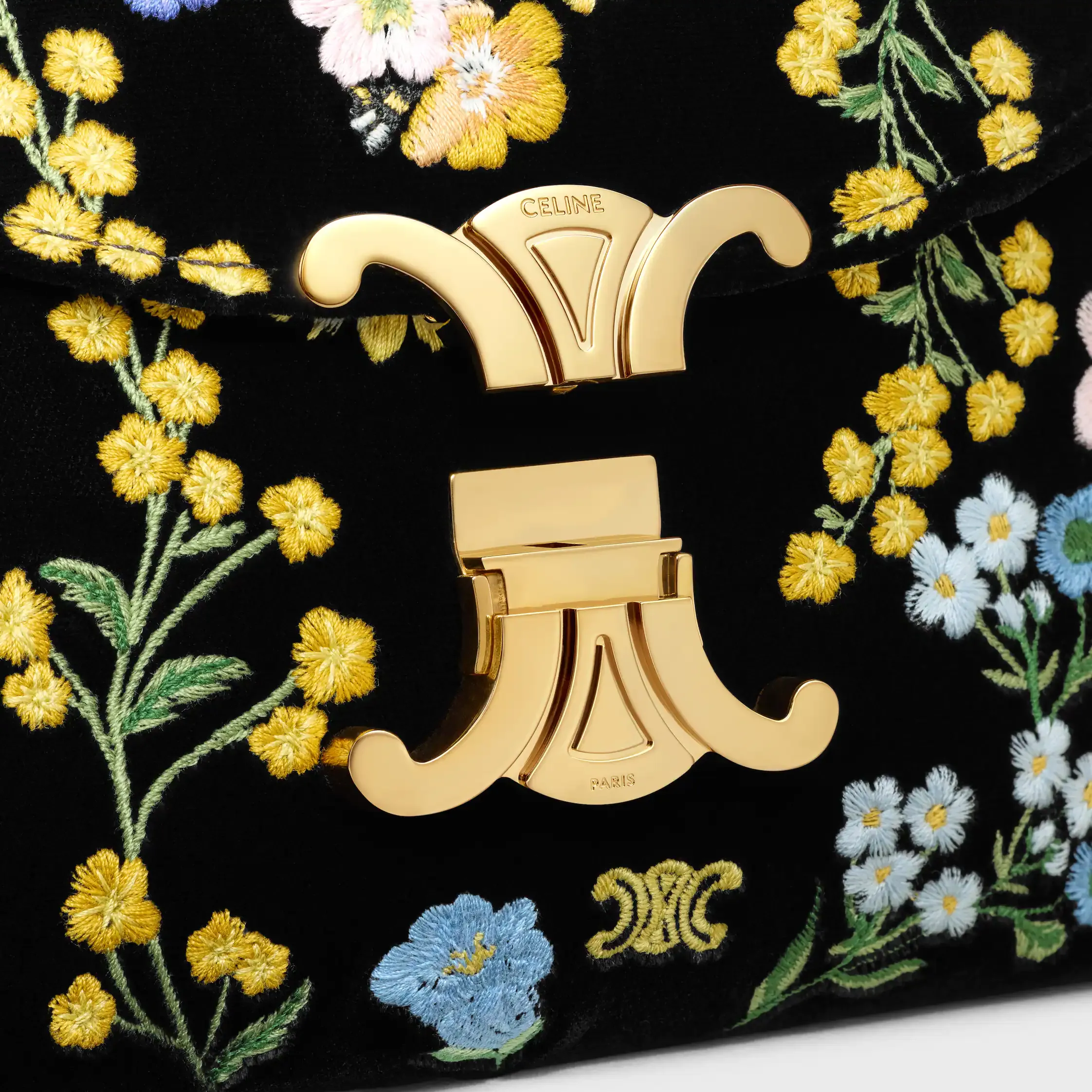 SAC BANDEAU TEEN NINO EN VELOURS A BRODERIE FLOREALE
