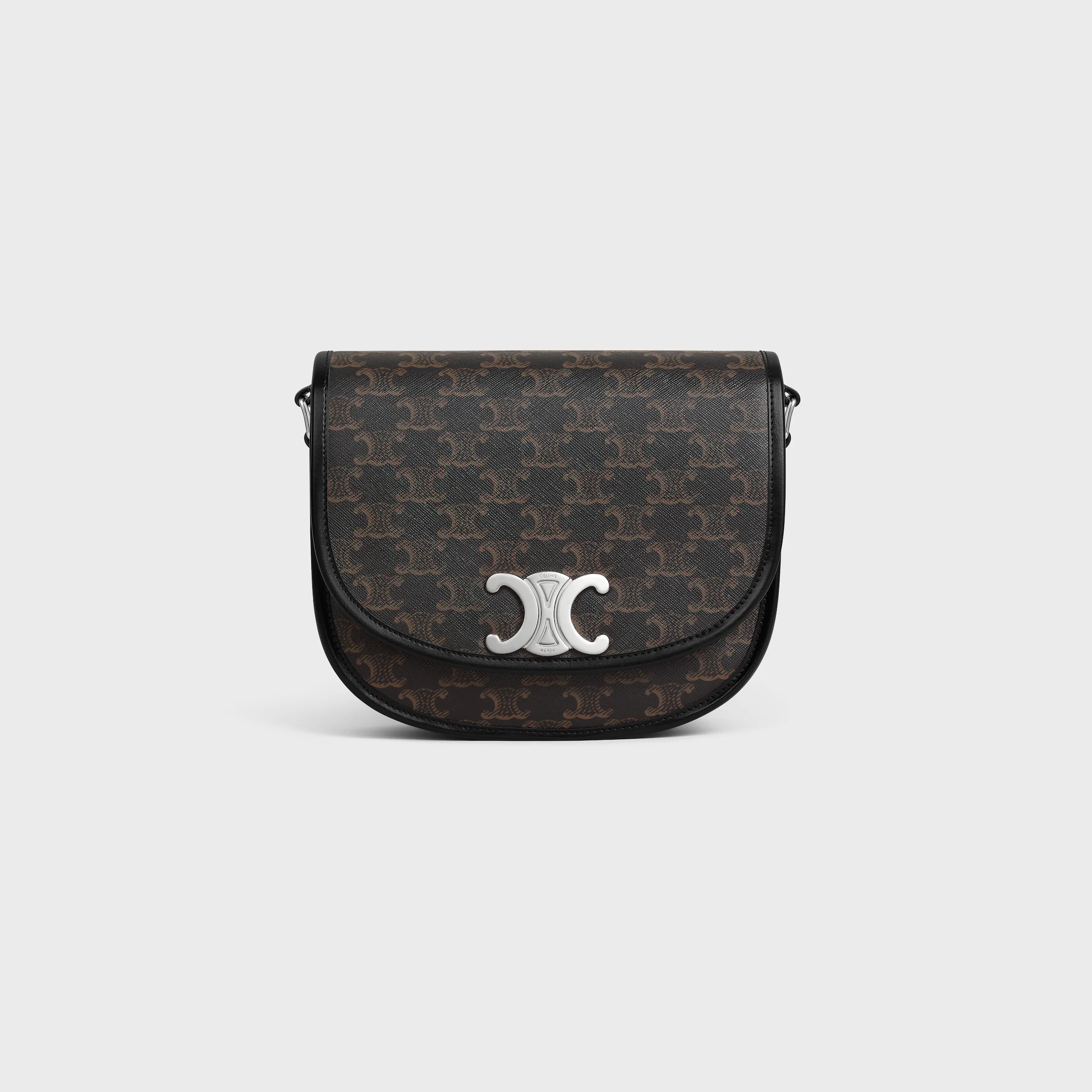 MEDIUM BESACE TRIOMPHE EN TISSU TRIOMPHE ET CUIR DE VEAU