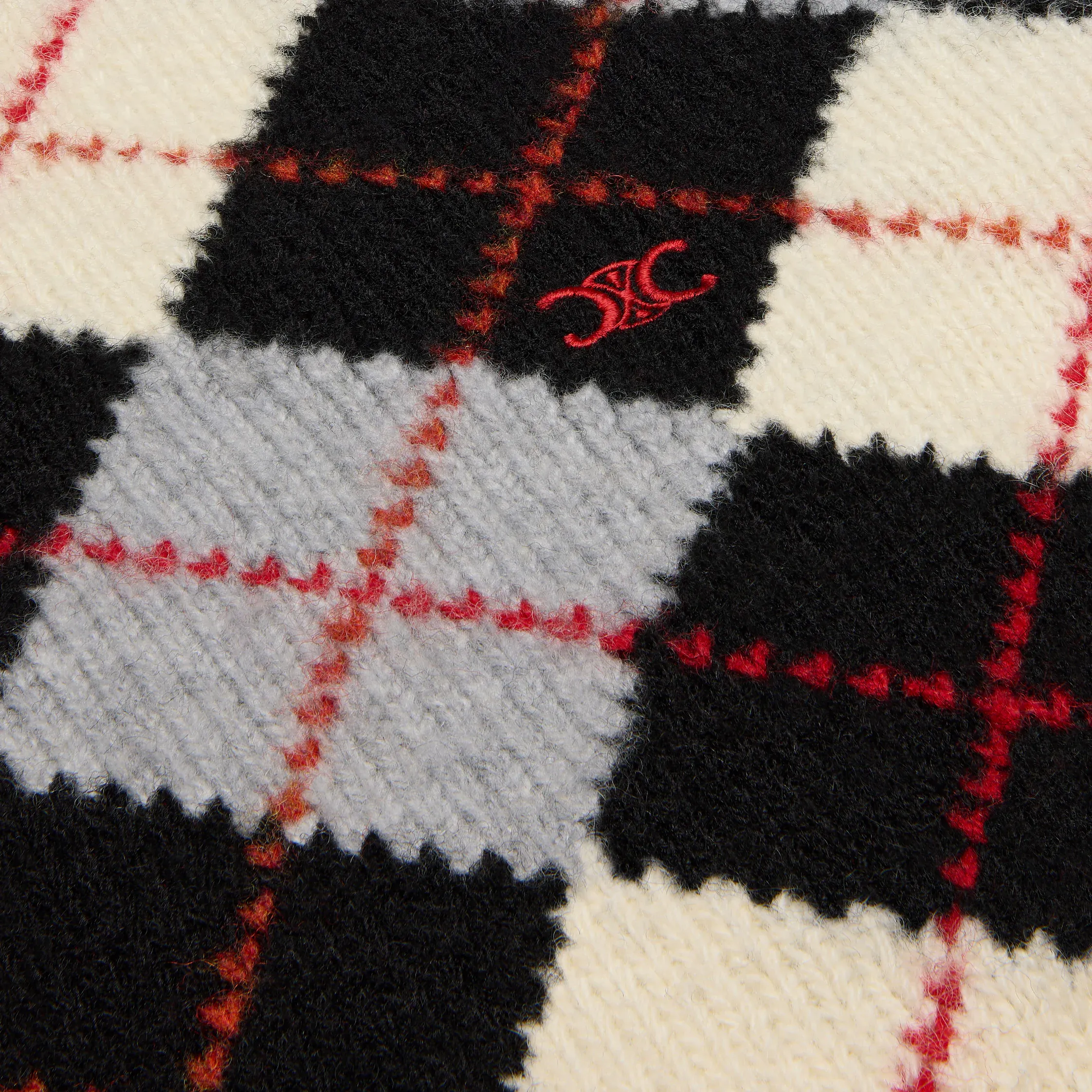 pull col roulé en laine à motif argyle
