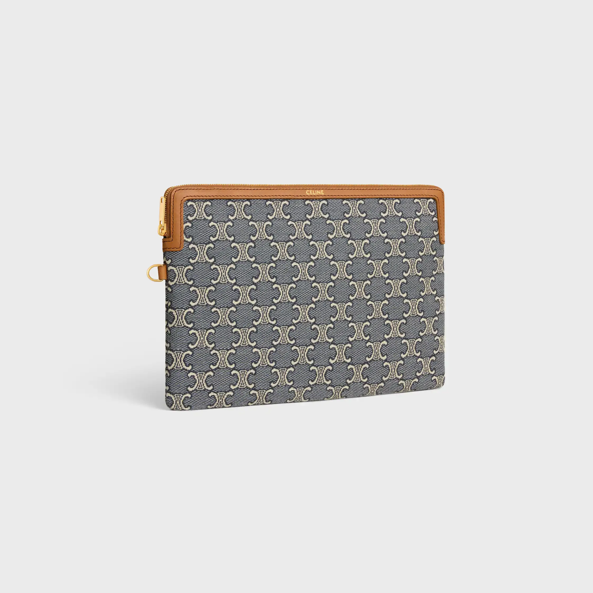 PETIT PORTÉE AVEC SANGLE CUIR TRIOMPHE EN JACQUARD TRIOMPHE TOUTE PIÈCE