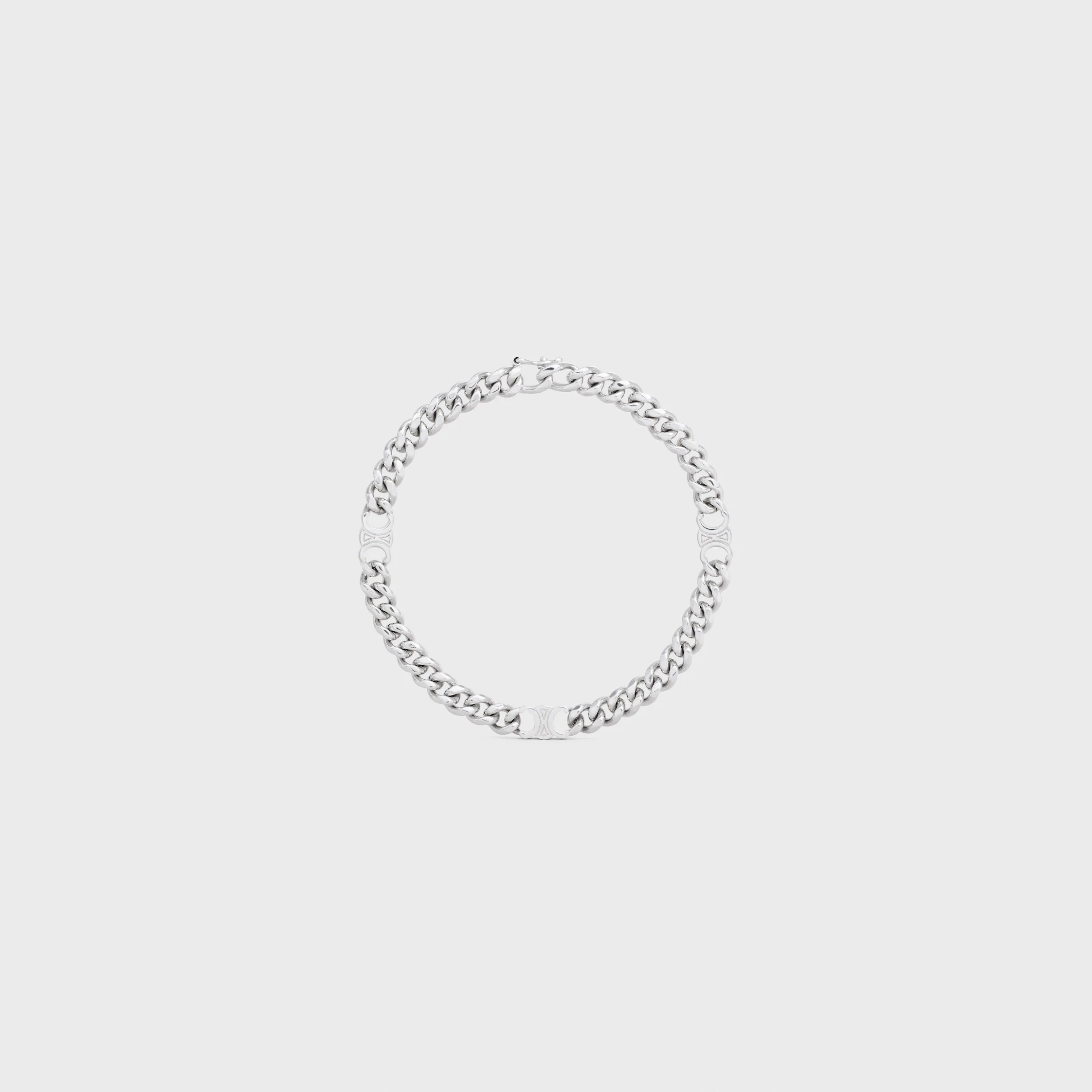 Bracelet Gourmette Triomphe Petite en laiton avec finition rhodiée