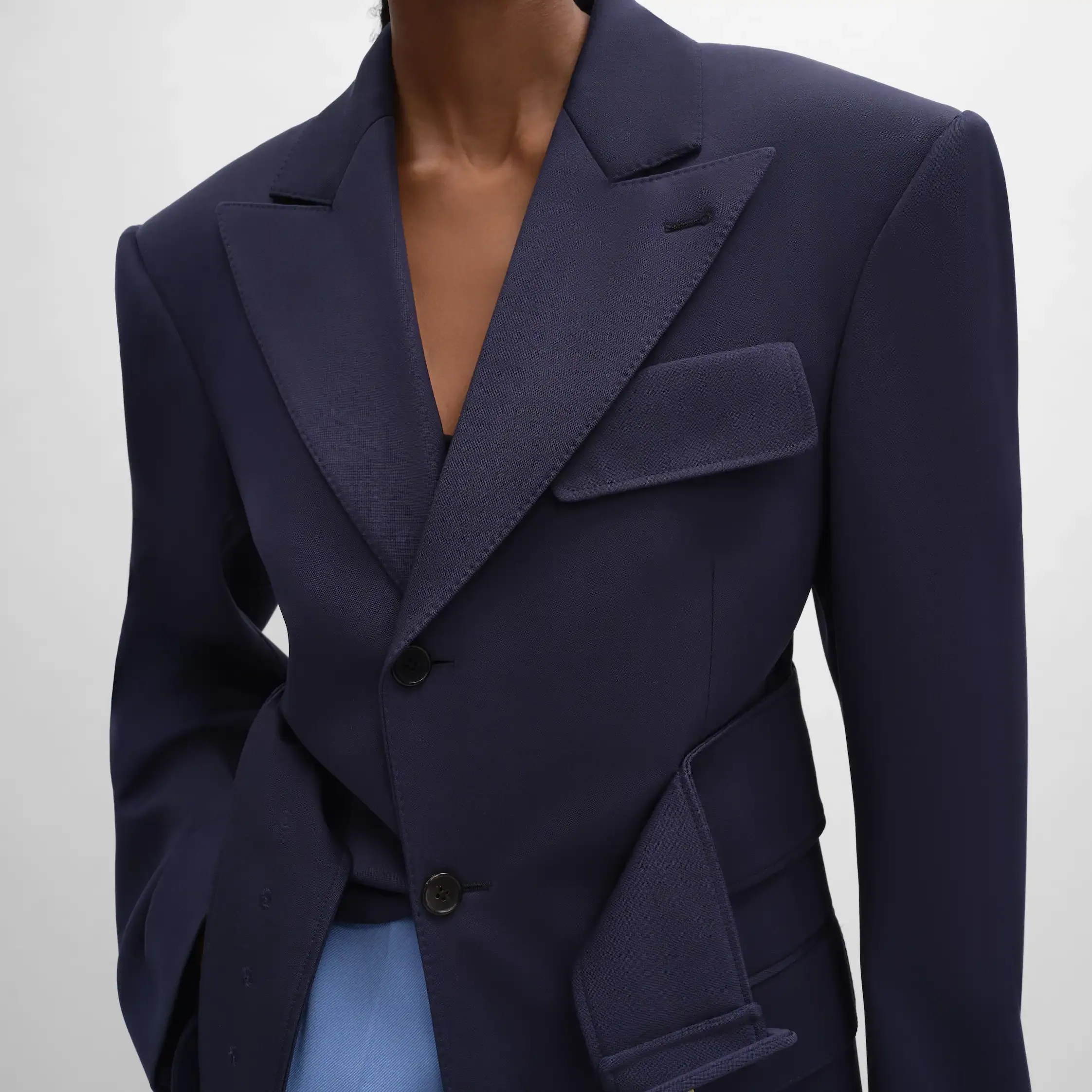 manteau colonne IN GRAIN DE POUDRE LAINAGE