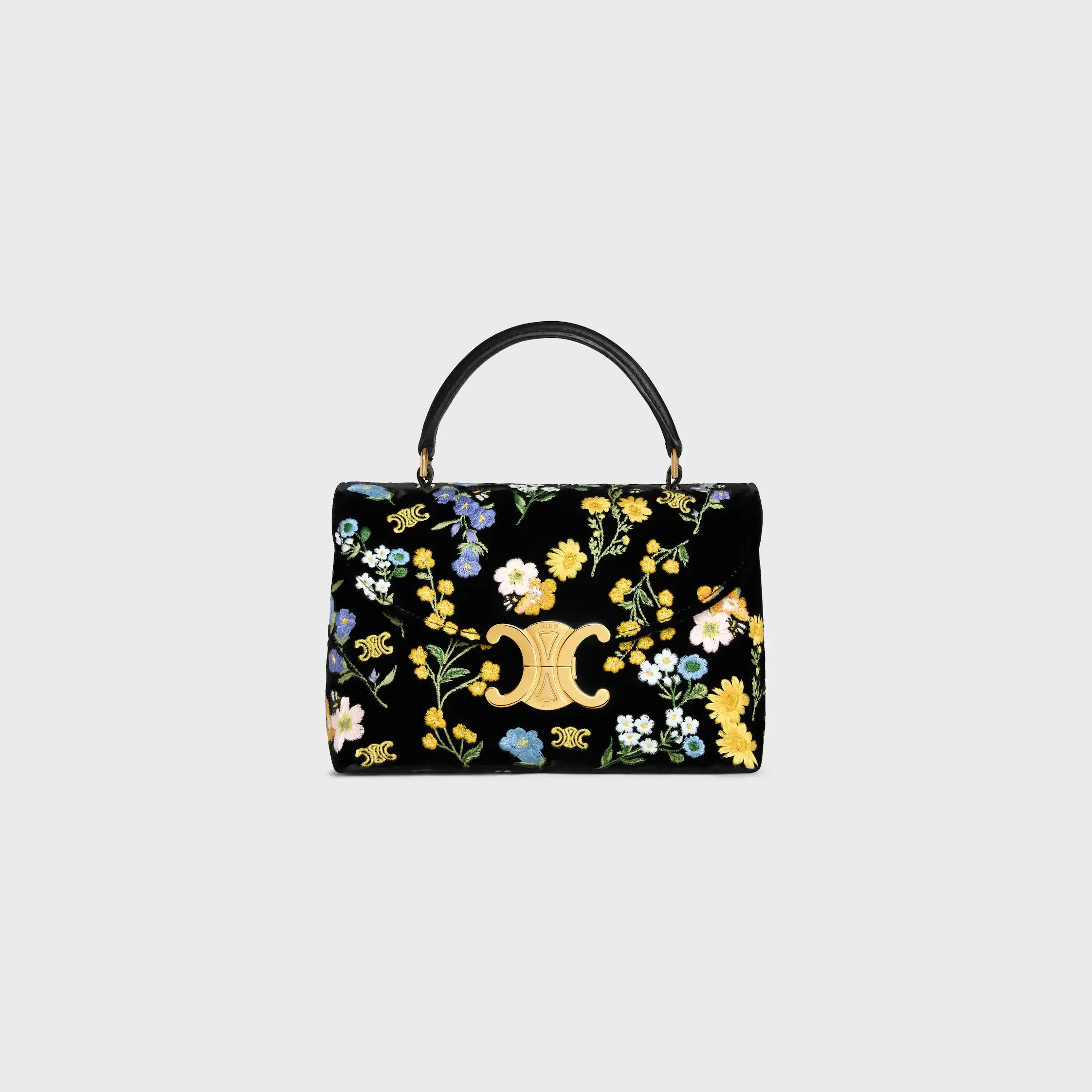 SAC BANDEAU TEEN NINO EN VELOURS A BRODERIE FLOREALE
