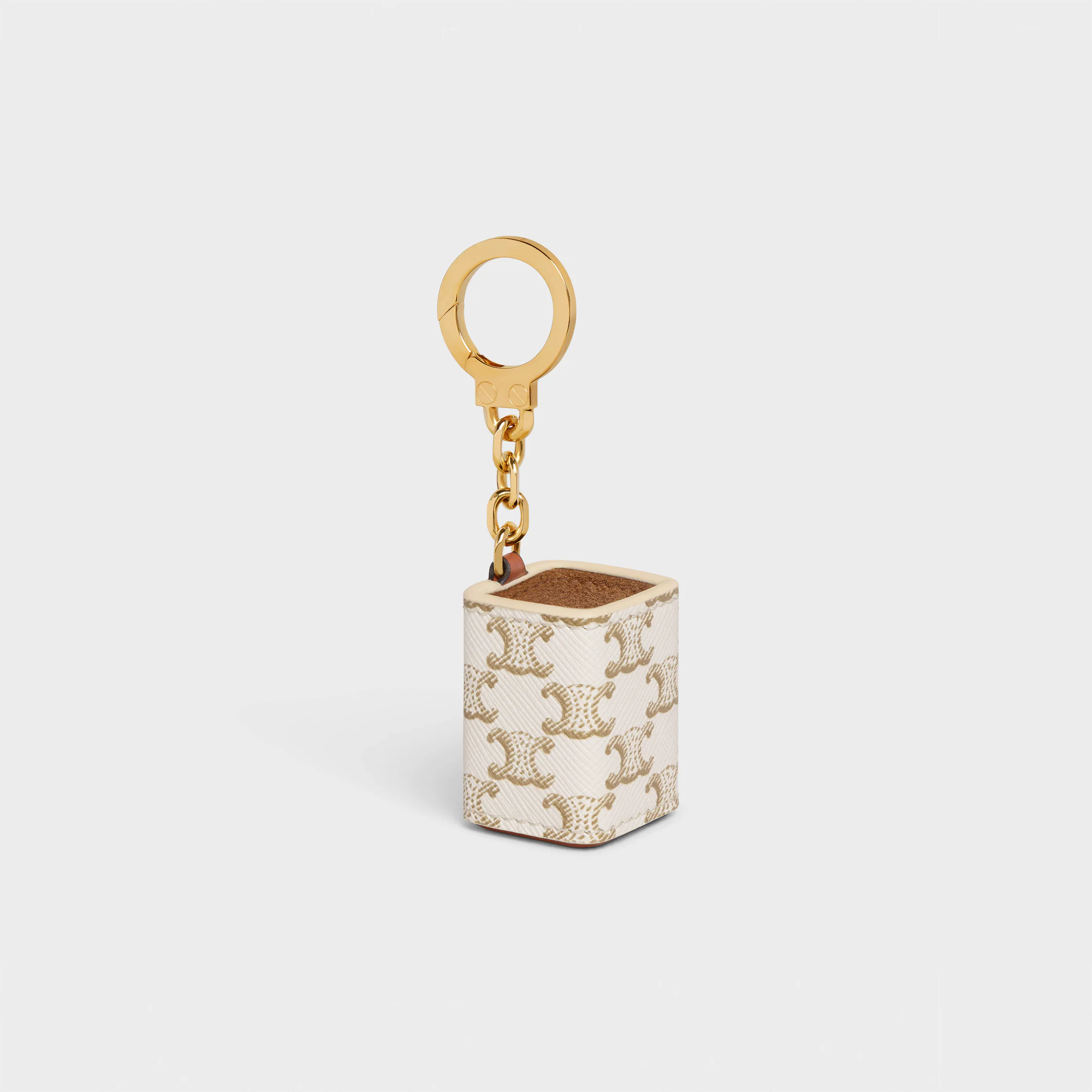 Miniature Porte-parfum Charm en toile Triomphe et cuir de veau