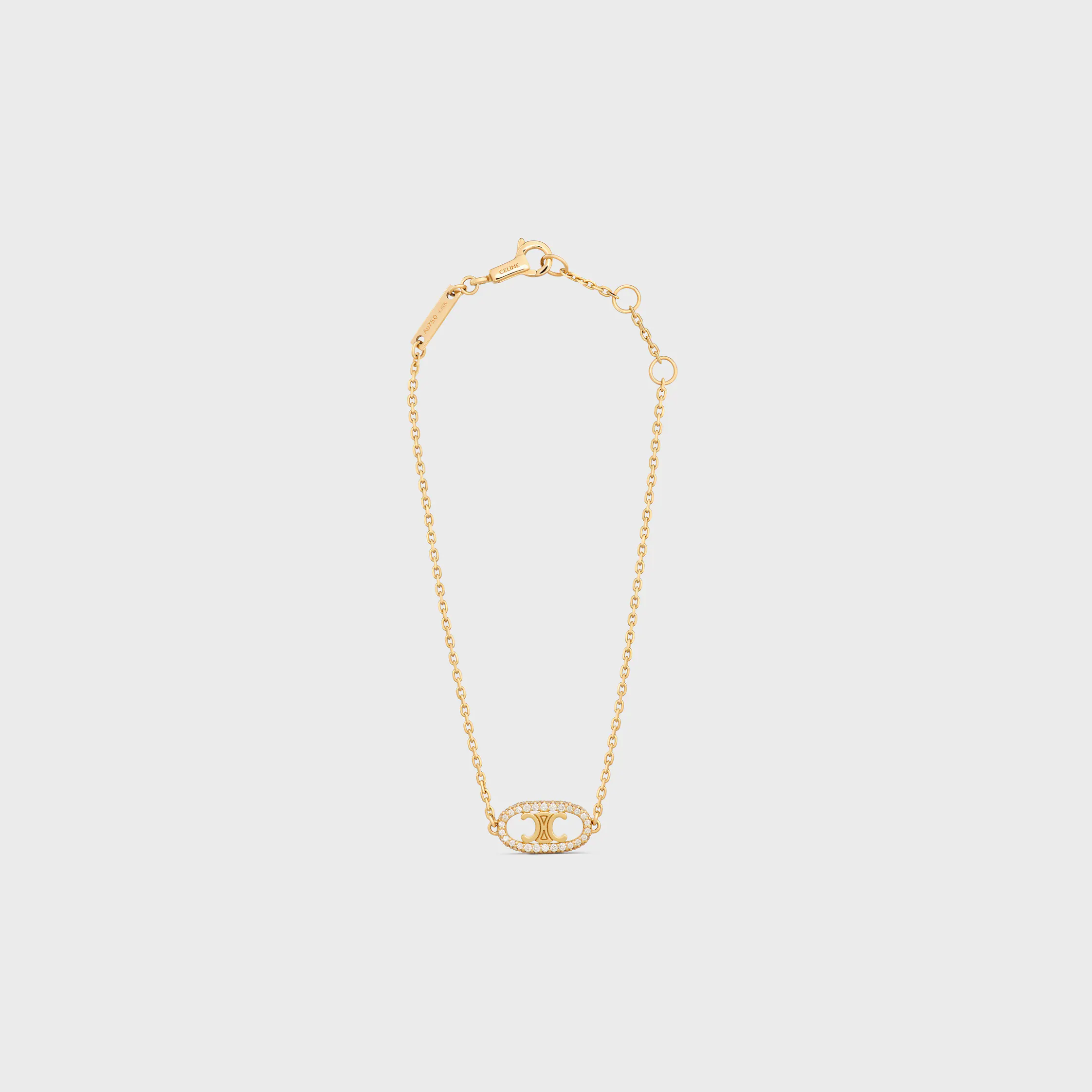 Bracelet Maillon Triomphe en or jaune et diamants