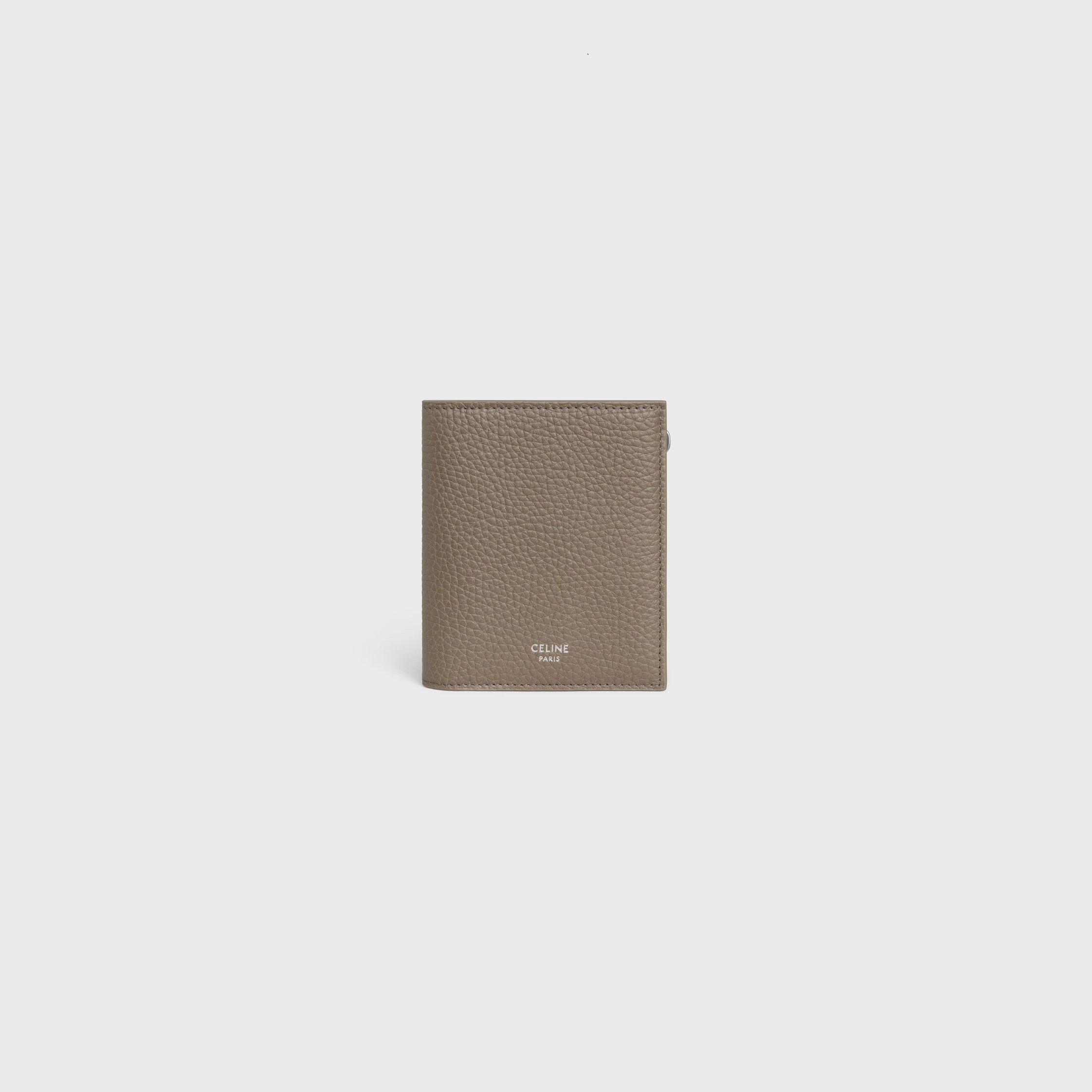 Portefeuille compact en cuir de veau grainé