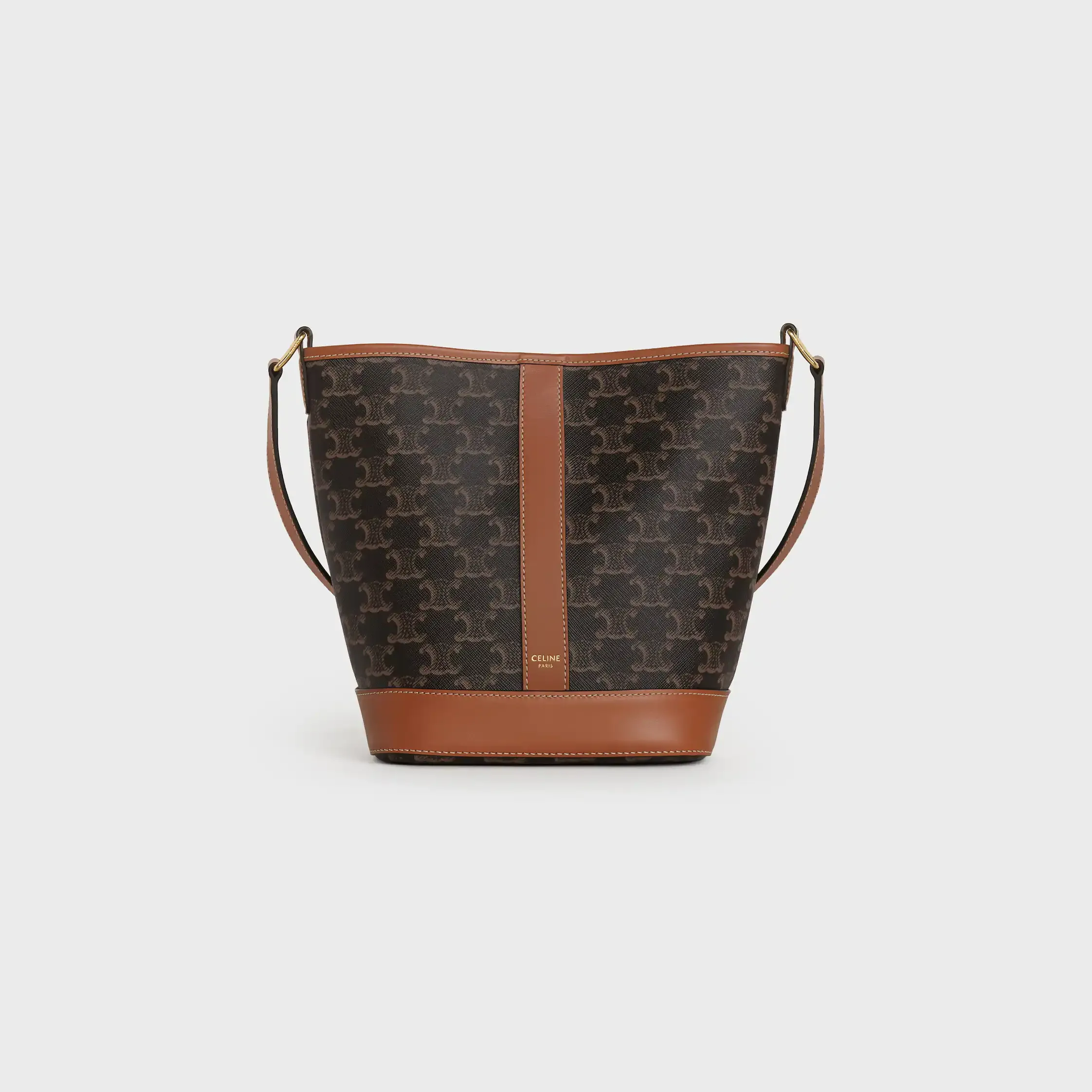 Petit sac à main en toile Triomphe et cuir de veau