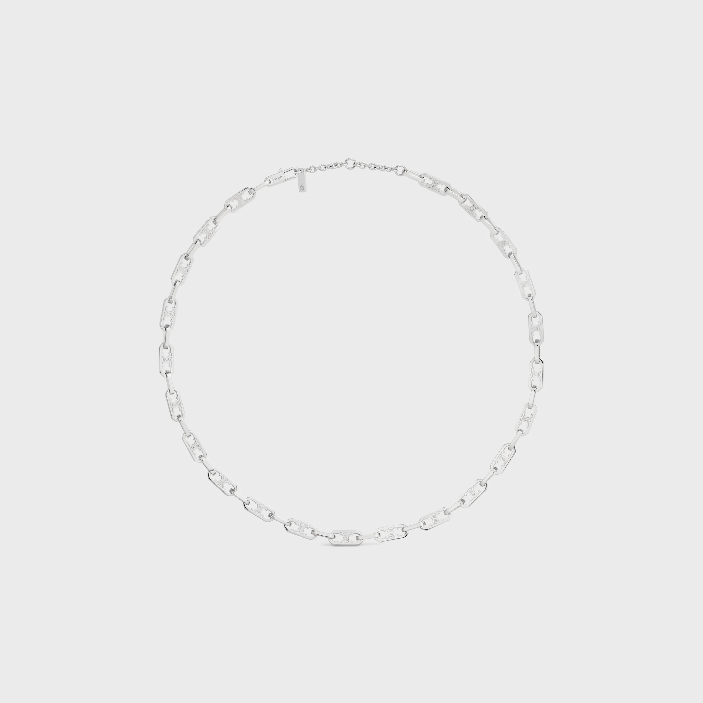 Collier Octogone Petit en laiton avec finition rhodié