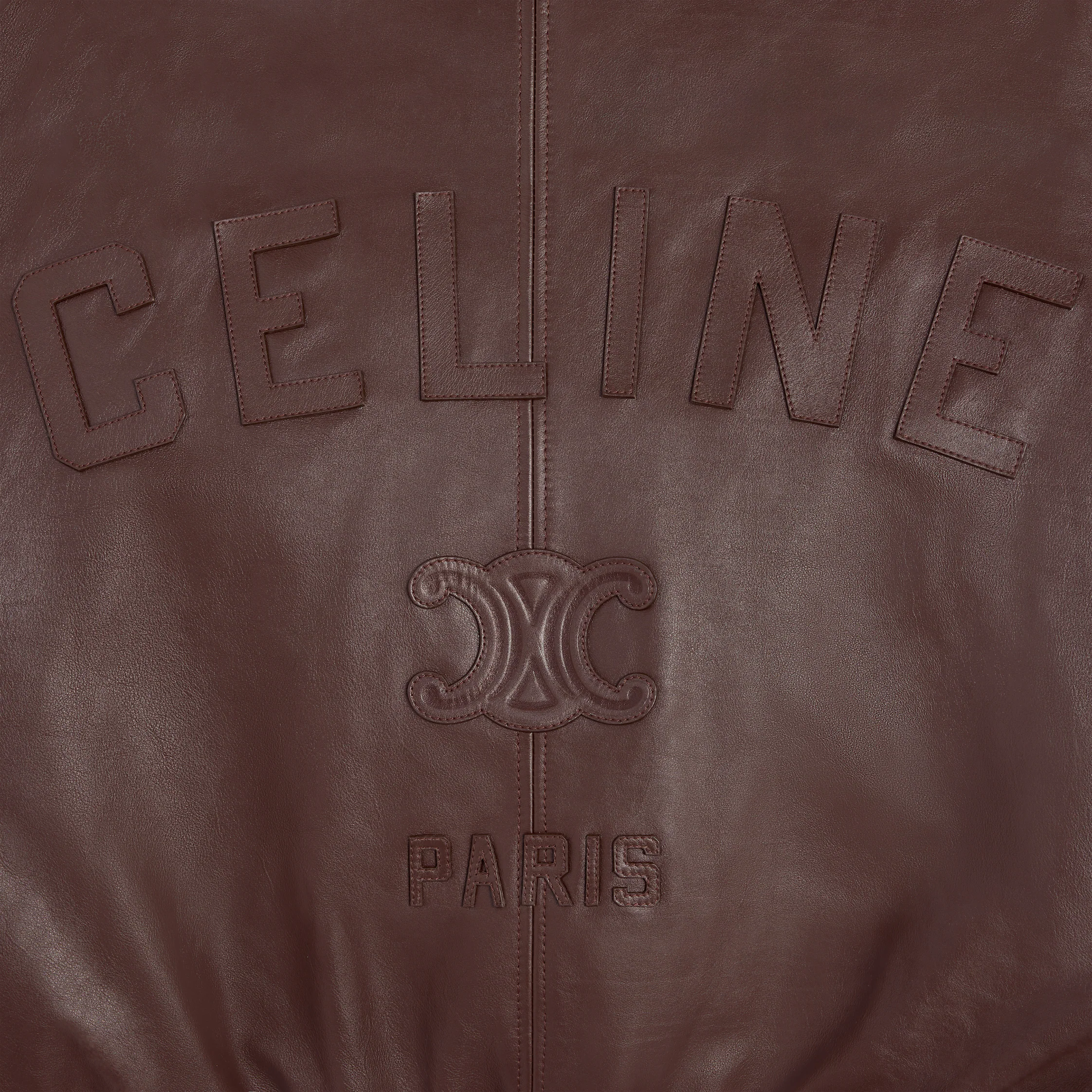 Veste teddy en cuir de veau