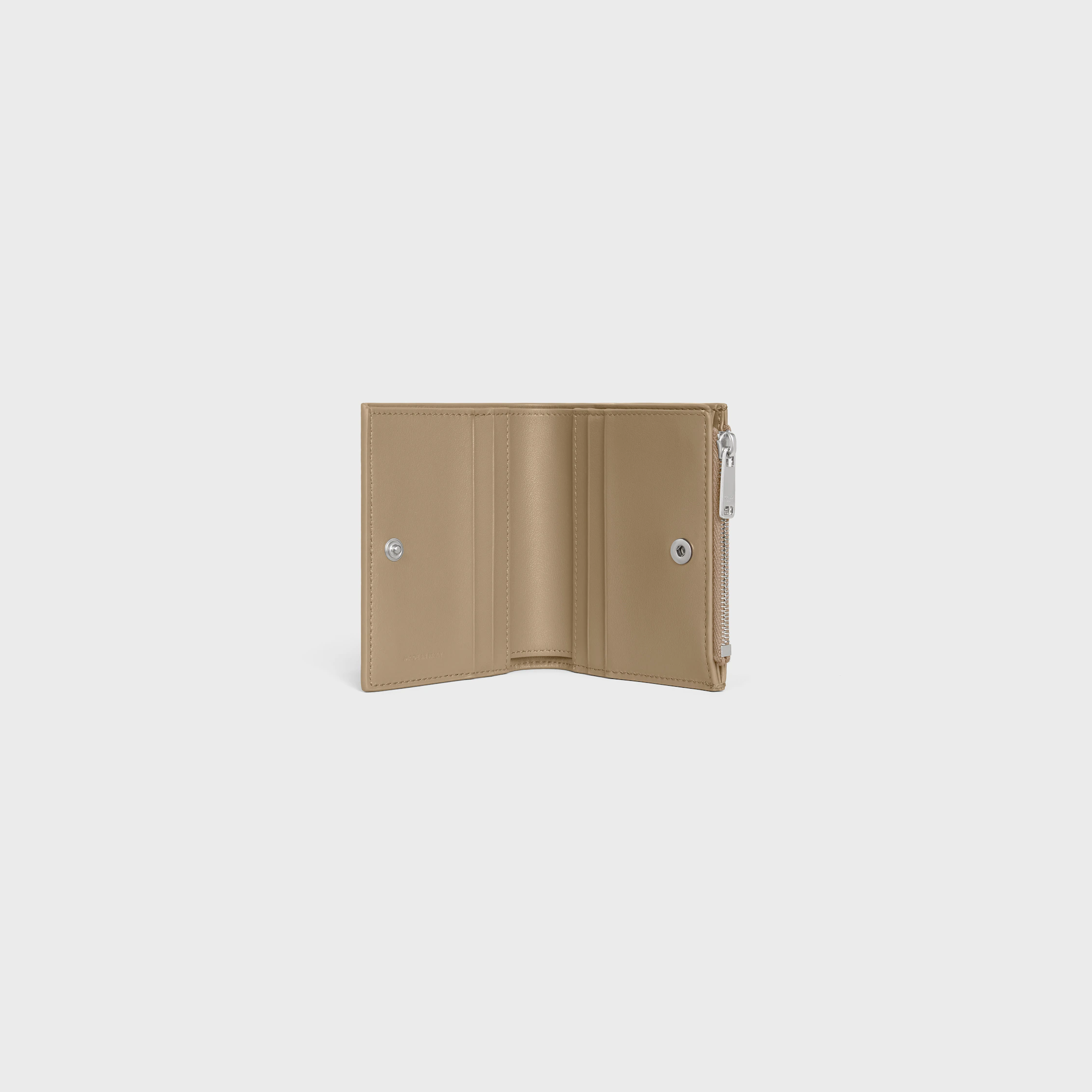 Portefeuille compact en cuir de veau grainé