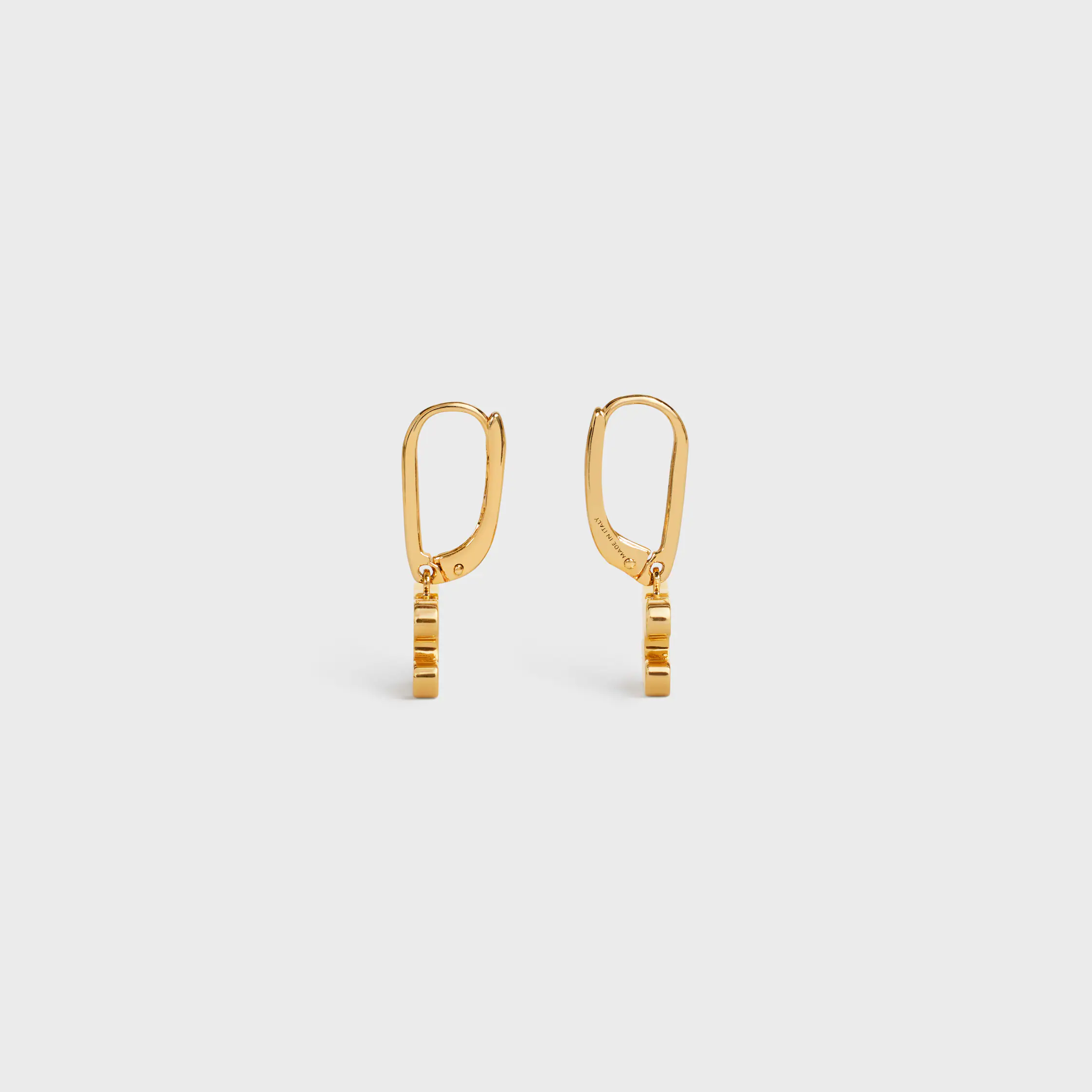 Boucles d'oreilles Triomphe en laiton avec finition dorée et cristaux