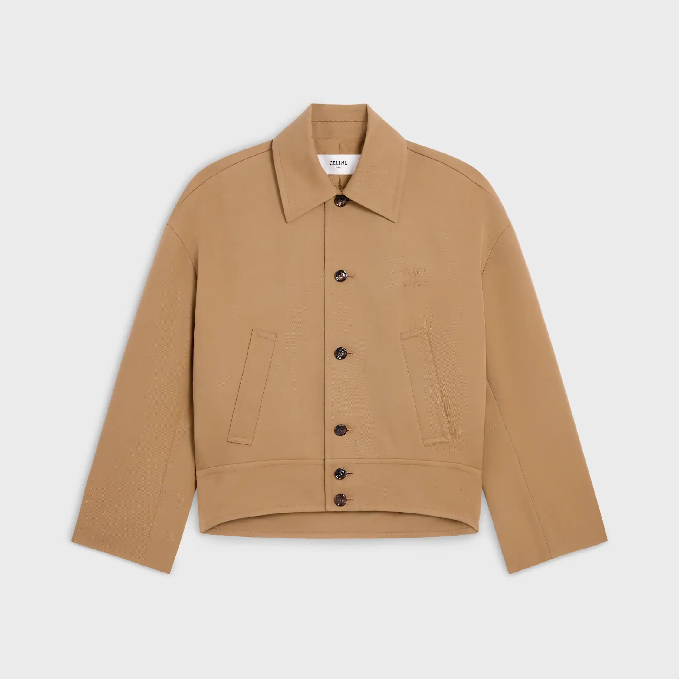 Veste en gabardine de coton et laine