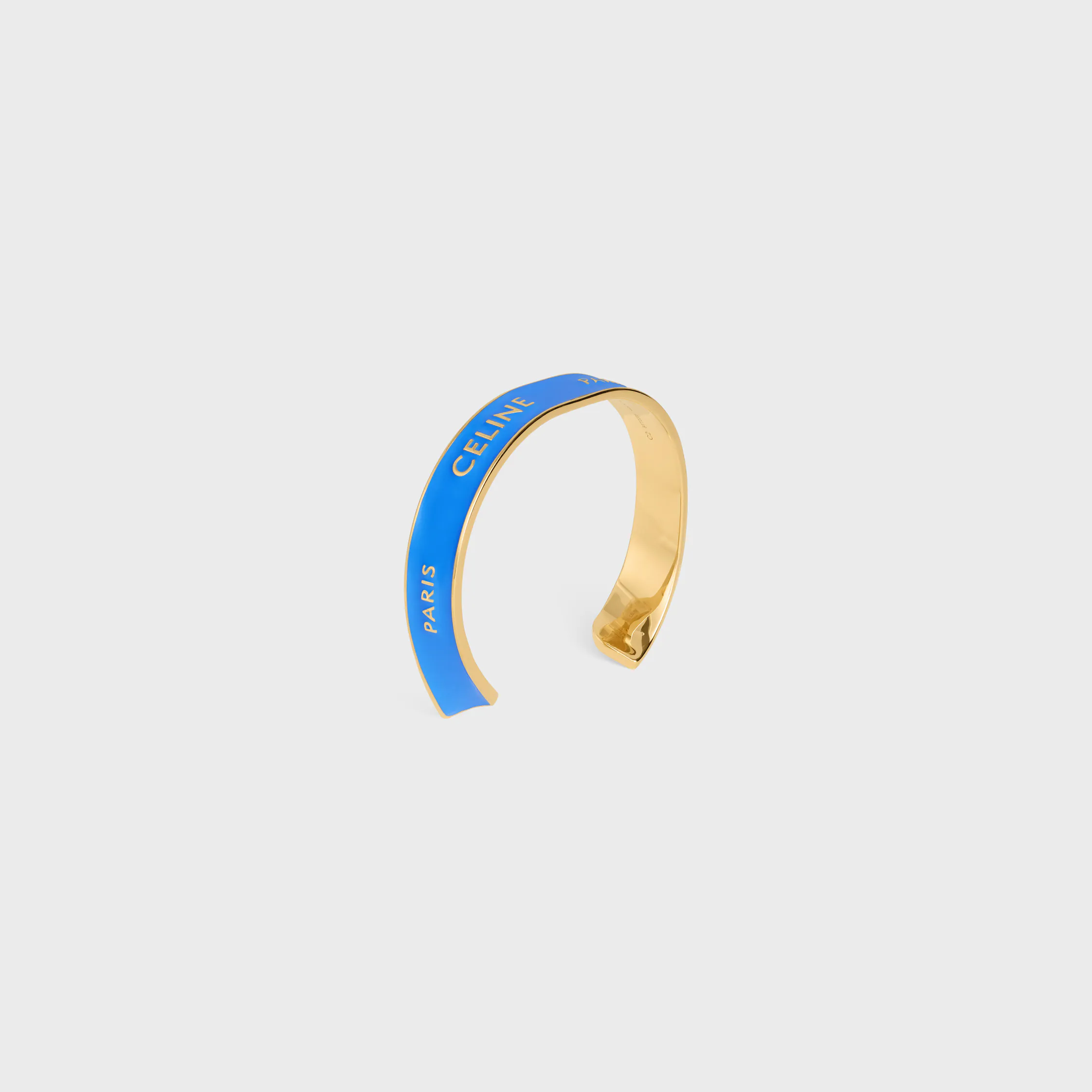 Celine Bracelet à ruban petit en émail et laiton fini or