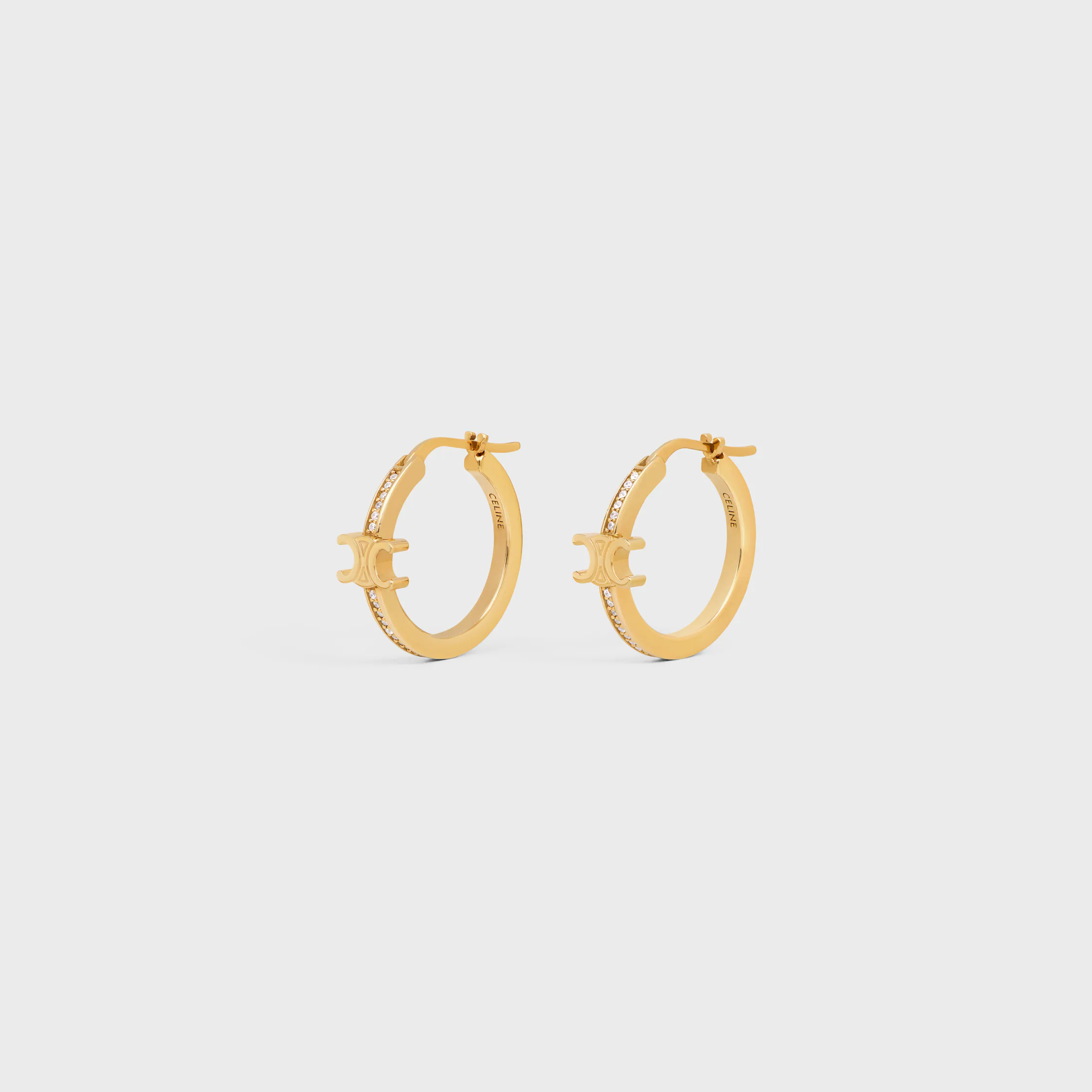 Boucles d'oreilles Triomphe Sparkle Strass et laiton finition or