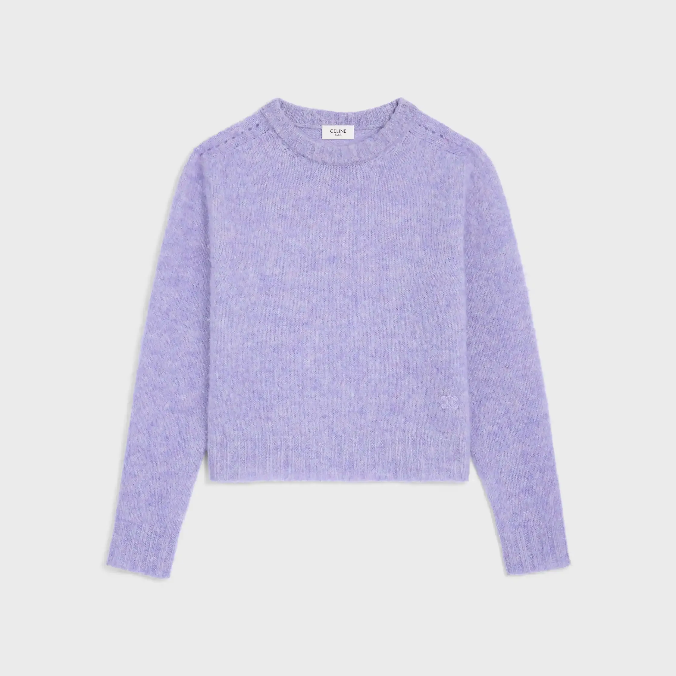 pull col rond en laine de Shetland