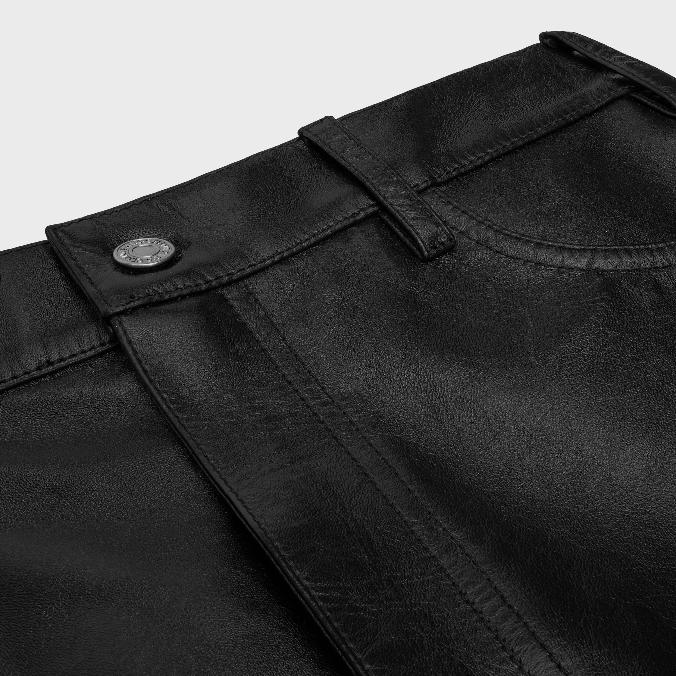 jeans droit en peau de mouton douce