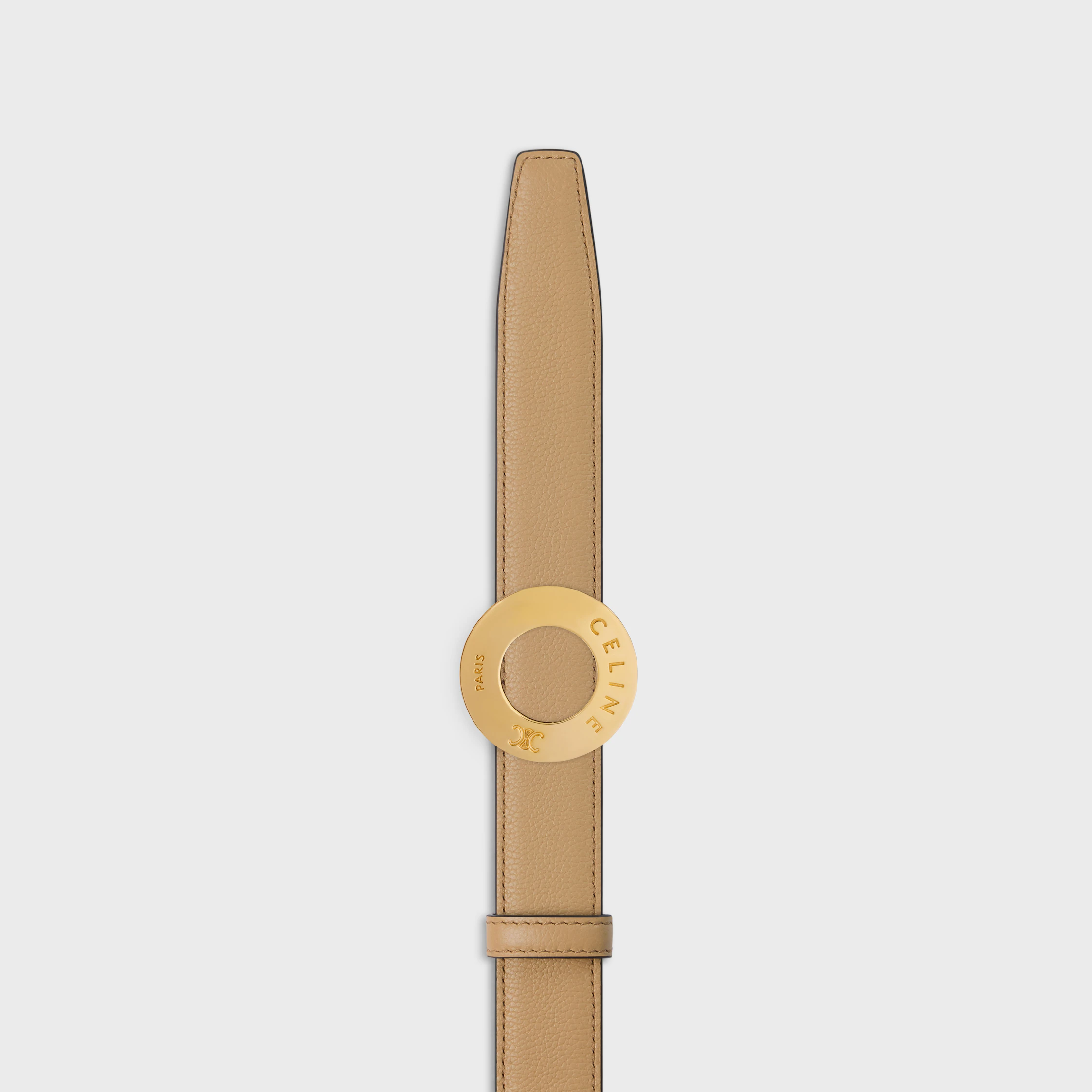 Boucle DISC CELINE 25 MM EN MÉTAL ET BRACELET RÉVERSIBLE 25 MM EN VEAU LIS ET GRAINÉ