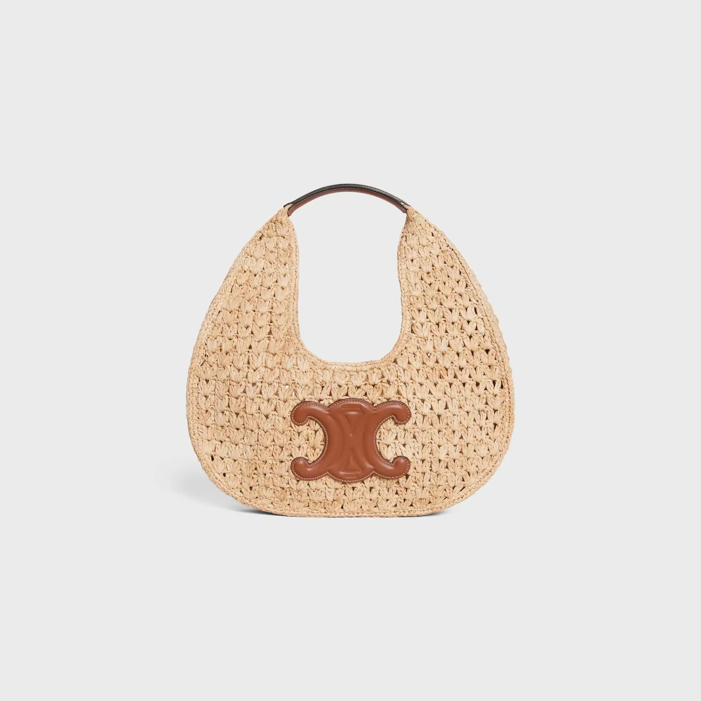 Celine Classic Panier HOBO BAG en Raphia et Cuir de Veau