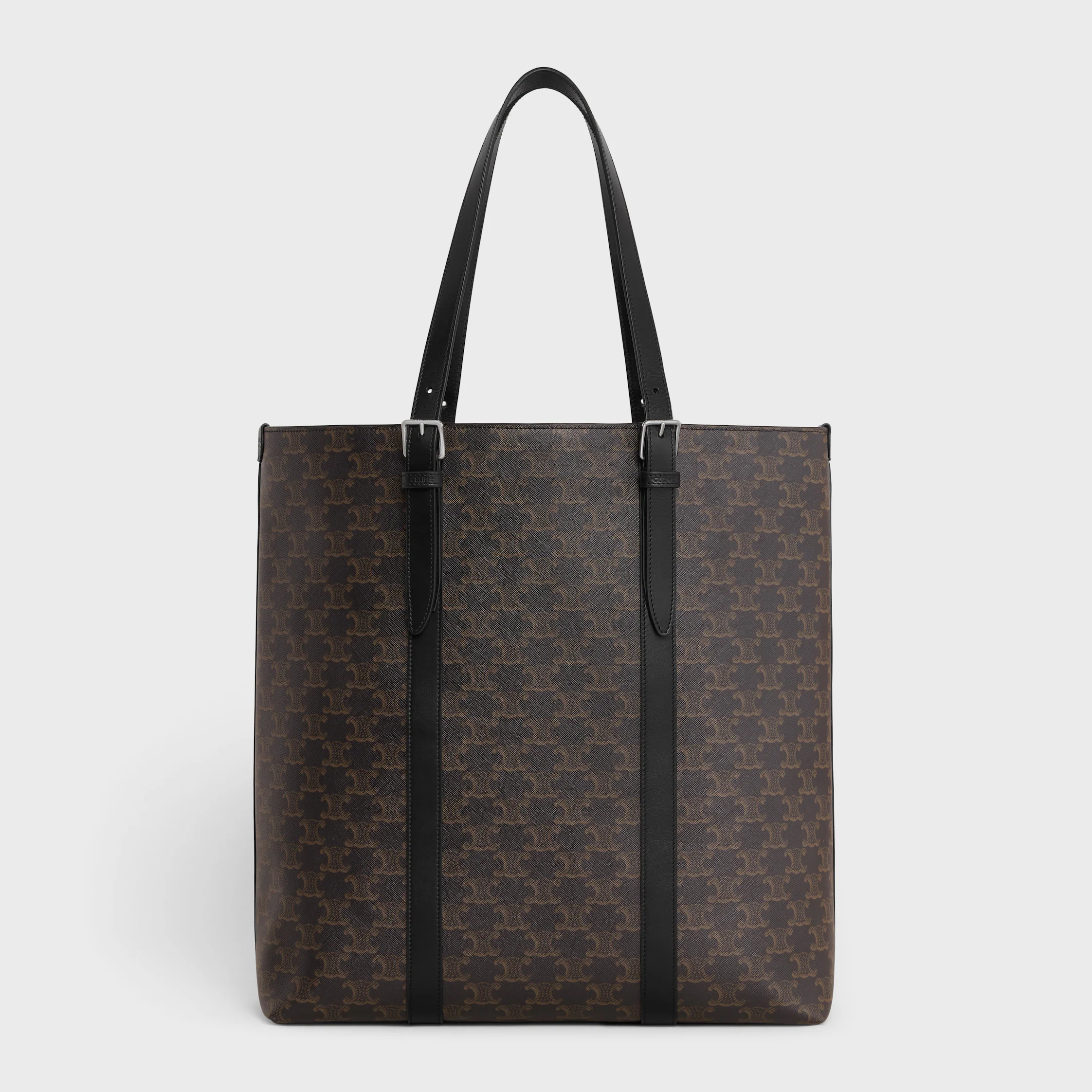 SAC À MAIN À FERMETURE EN CANVAS TRIOMPHE ET CUIR DE VEAU
