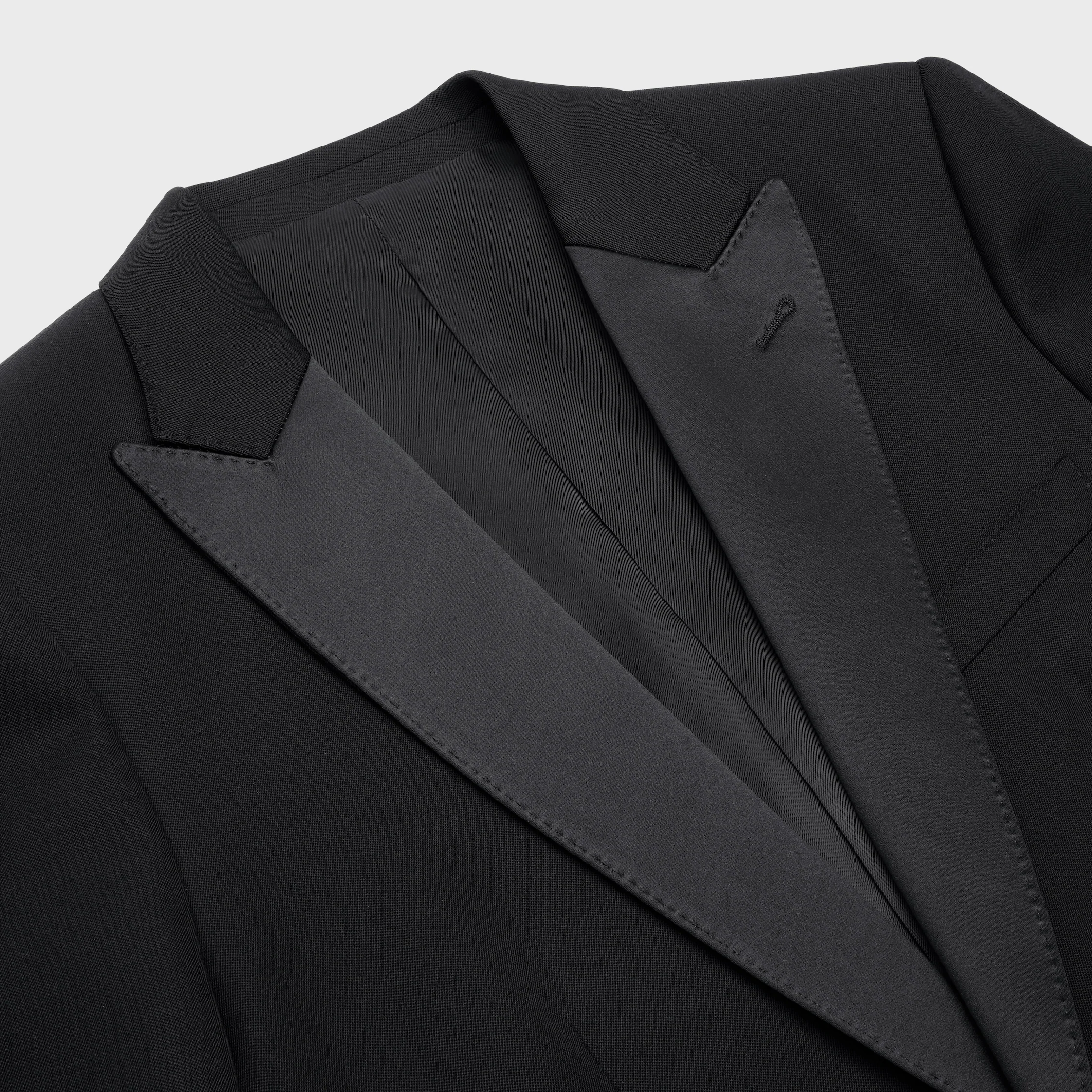 veste de smoking classique en laine grain de poudre