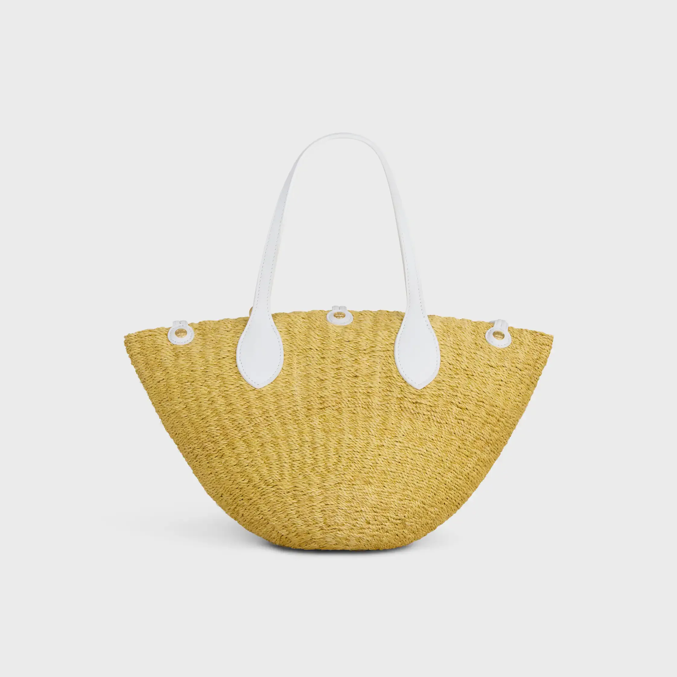 PETIT PANIER DE PERLES TRIOMPHE EN SISAL ET EN CUIR DE VEAU
