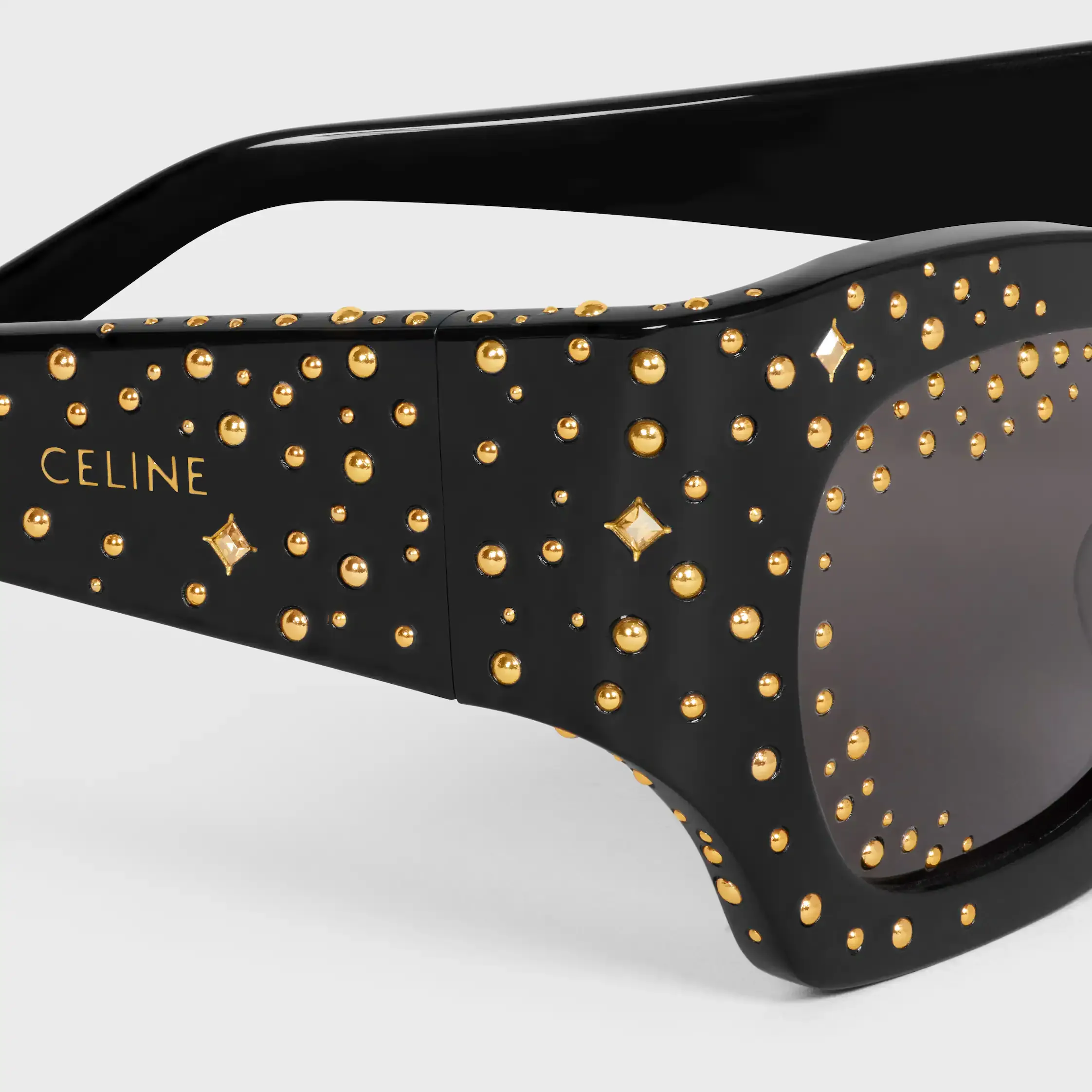Sunglasses graphiques S333 en acétate avec cristaux et métal