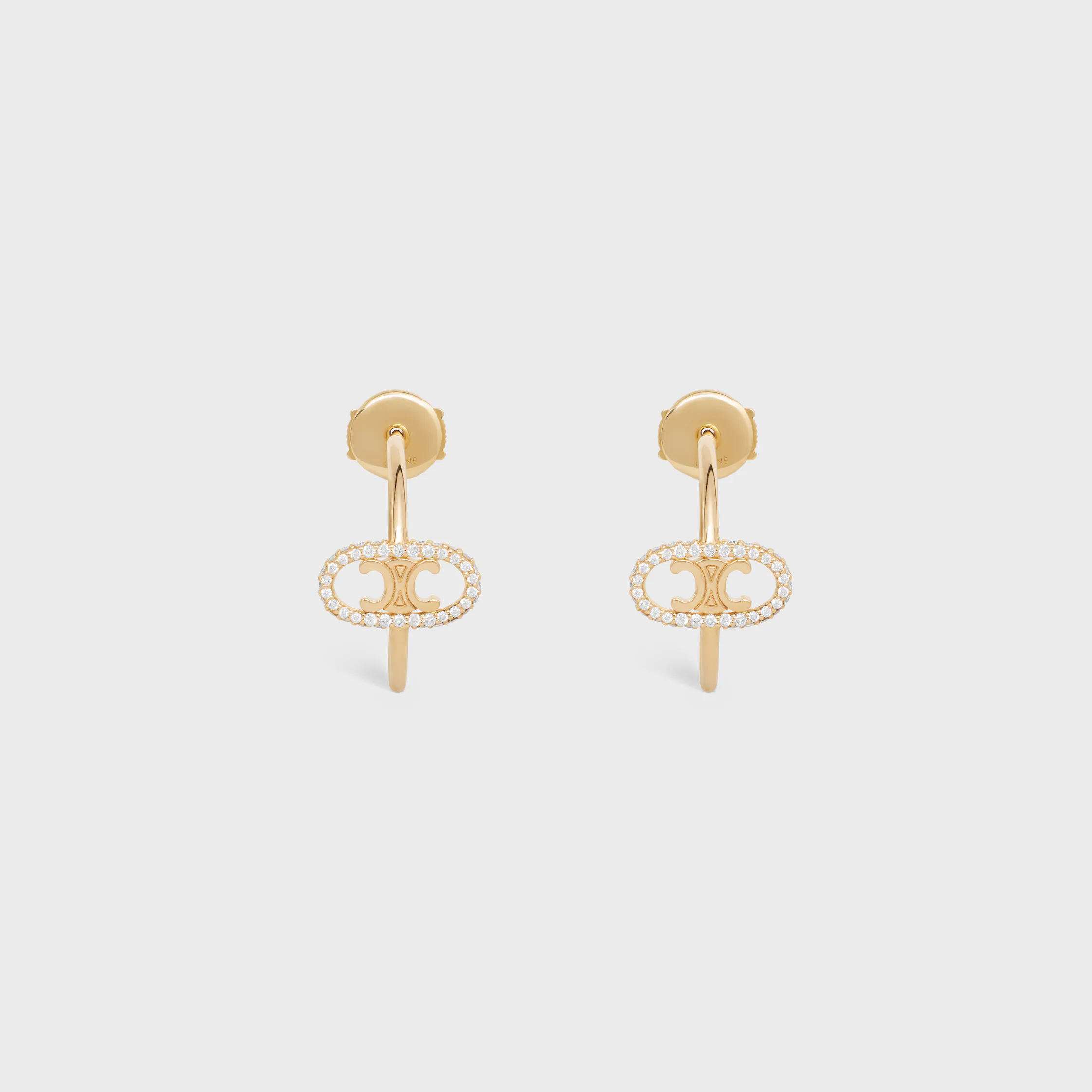 Maillon Triomphe Boucles d'oreilles en or jaune et diamants