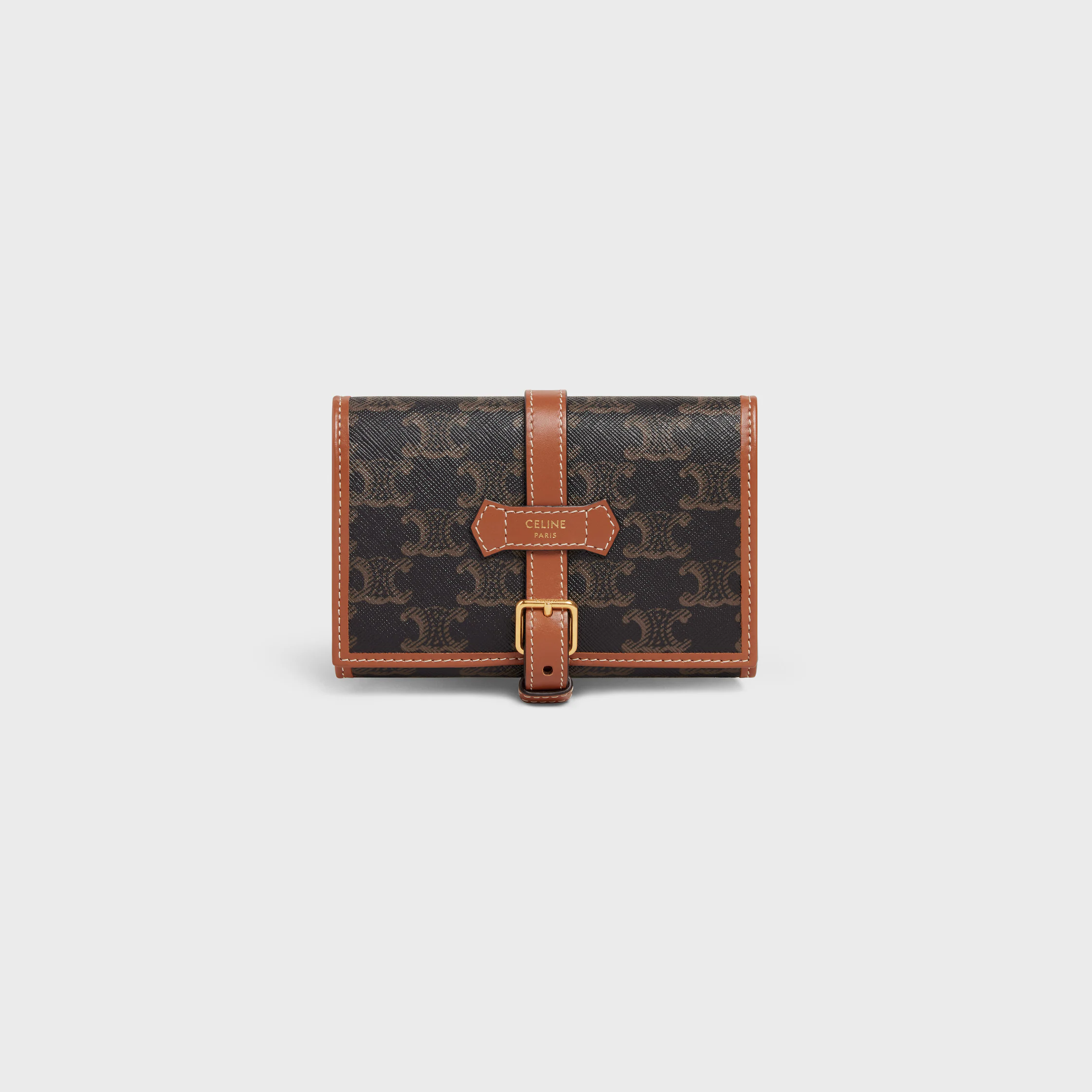 POCHETTE JOAILLERIE EN TISSU TRIOMPHE ET CUIR DE VEAU