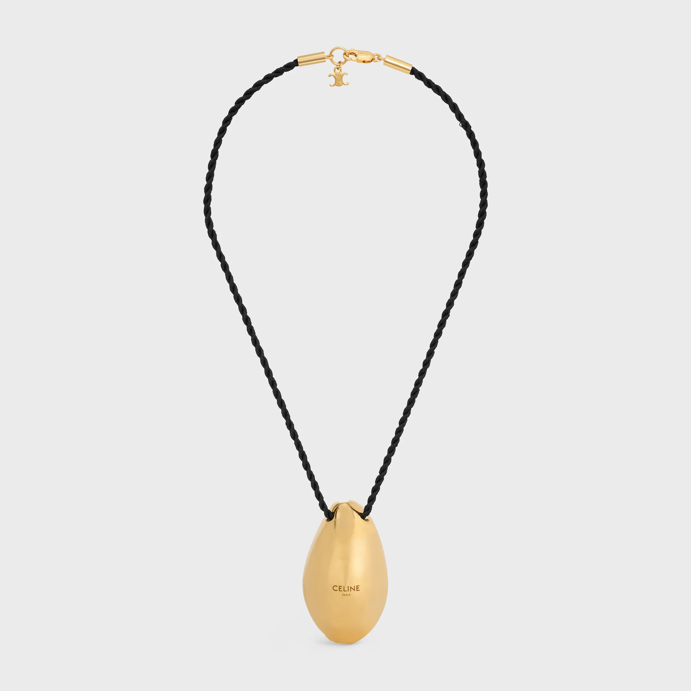 Collier Celine Défilé en laiton avec finition or et soie