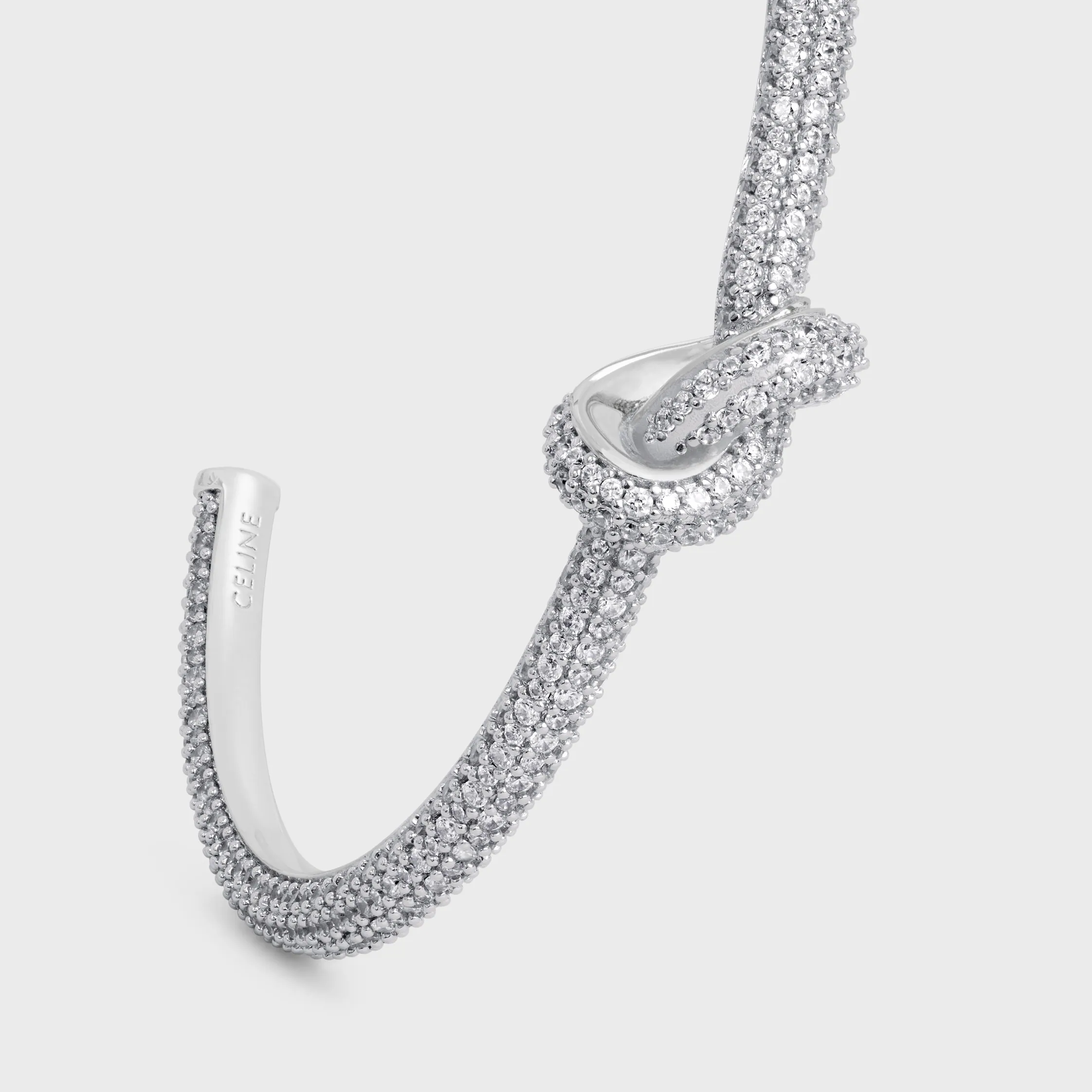 Bracelet à nœud Strass et laiton avec finition rhodiée