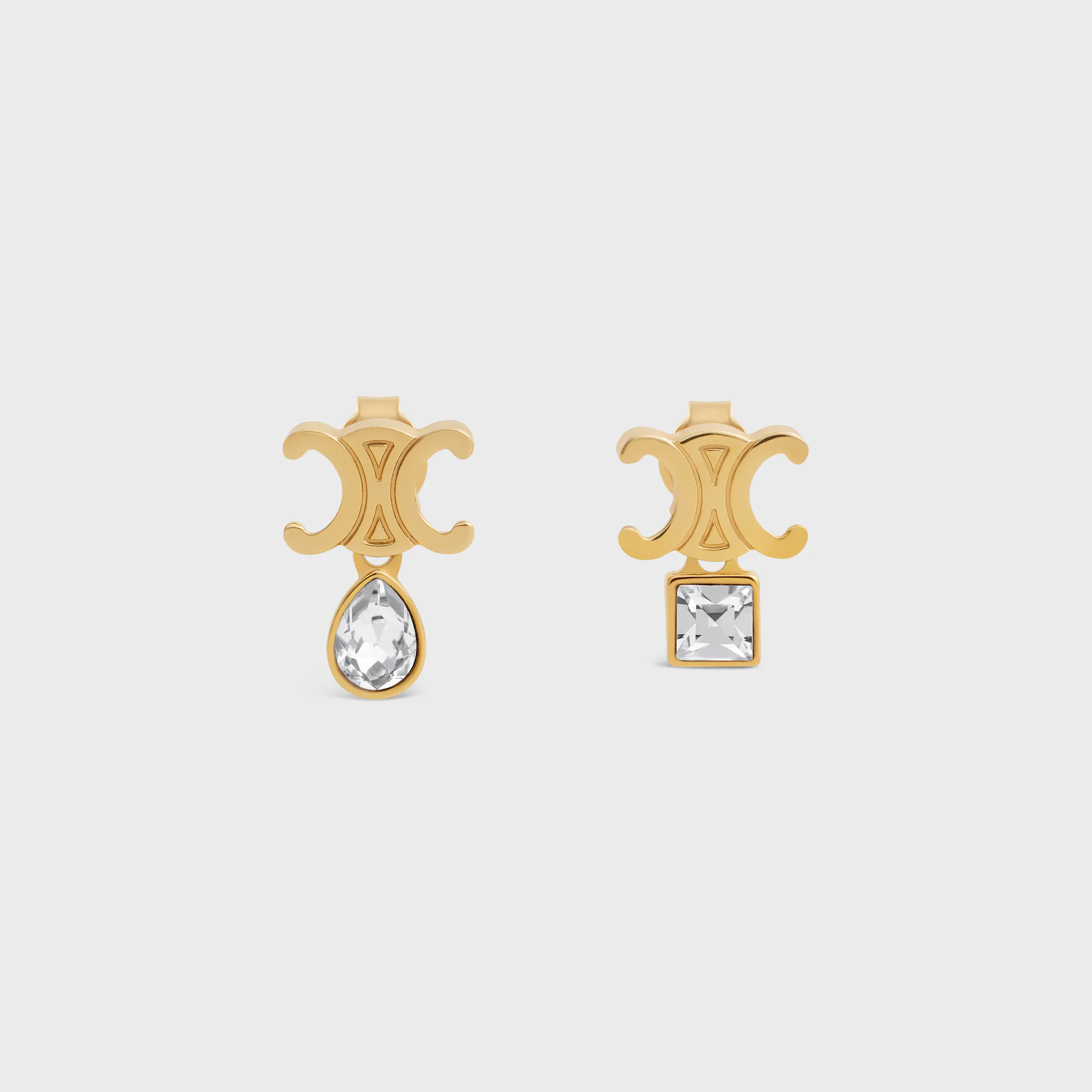 Boucles d'oreilles Triomphe Twinkle en strass et laiton finition or