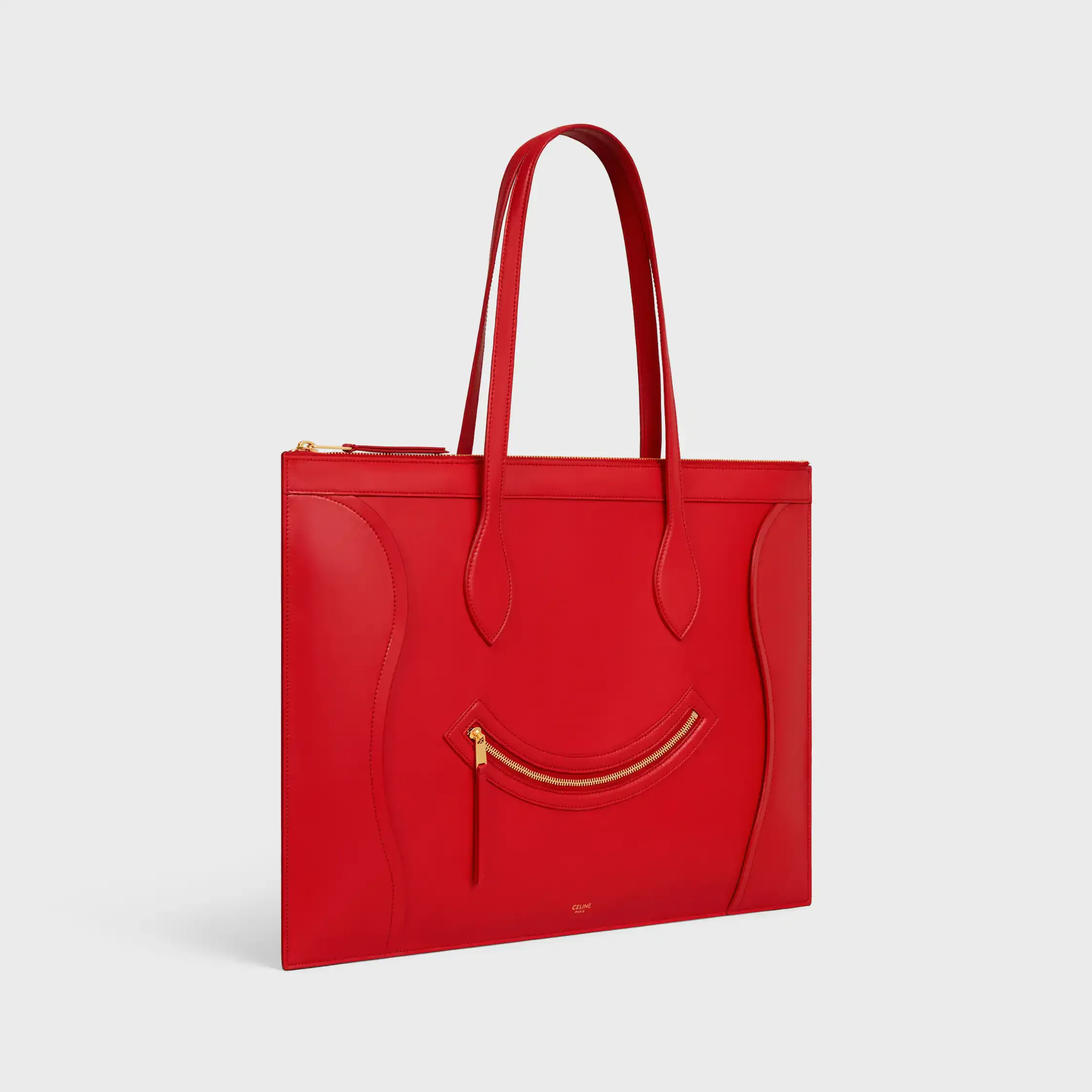 VALISE PLATE EN CUIR DE VEAU BRILLANT