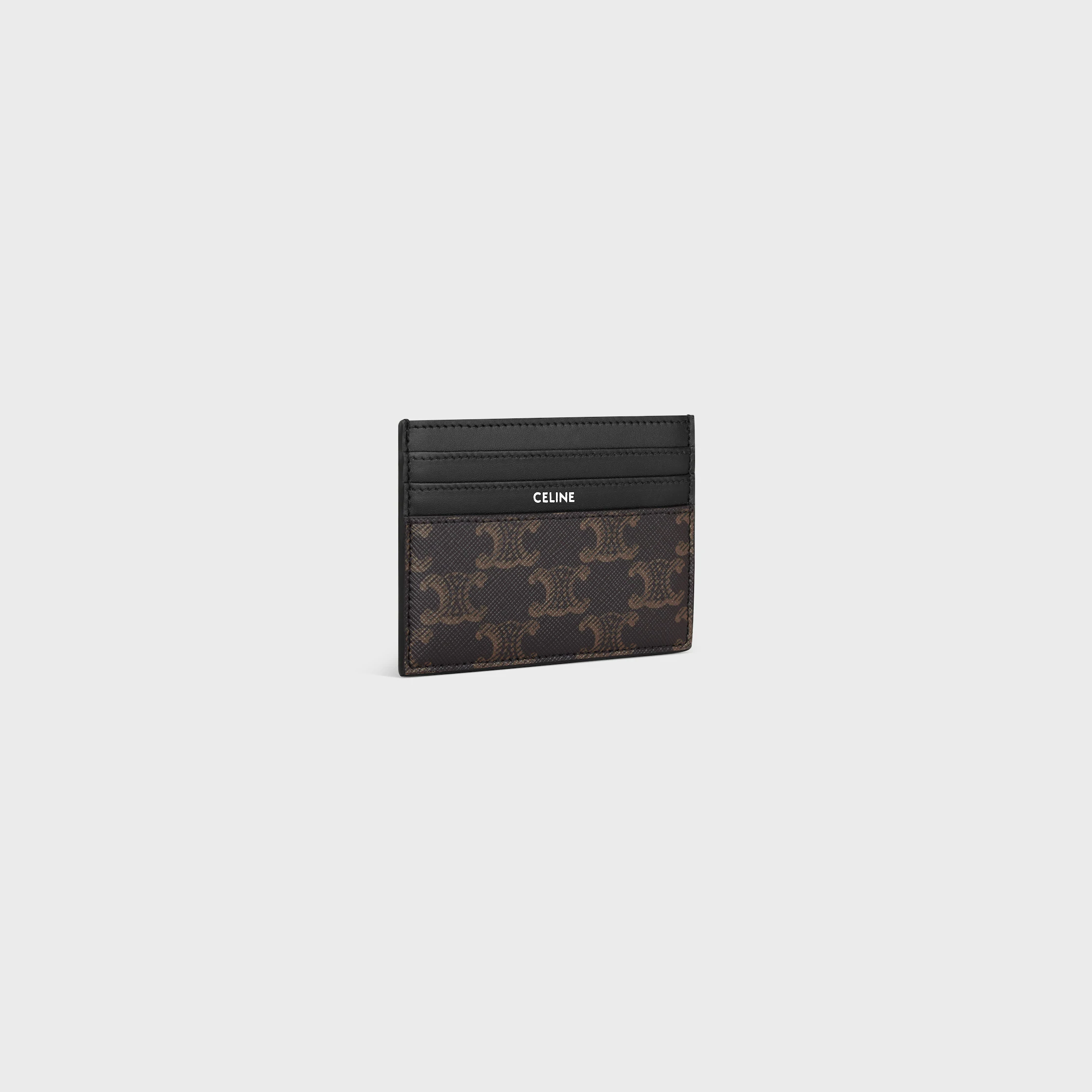 GRAND PORTE-CARTES EN TISSU TRIOMPHE ET CUIR DE VEAU