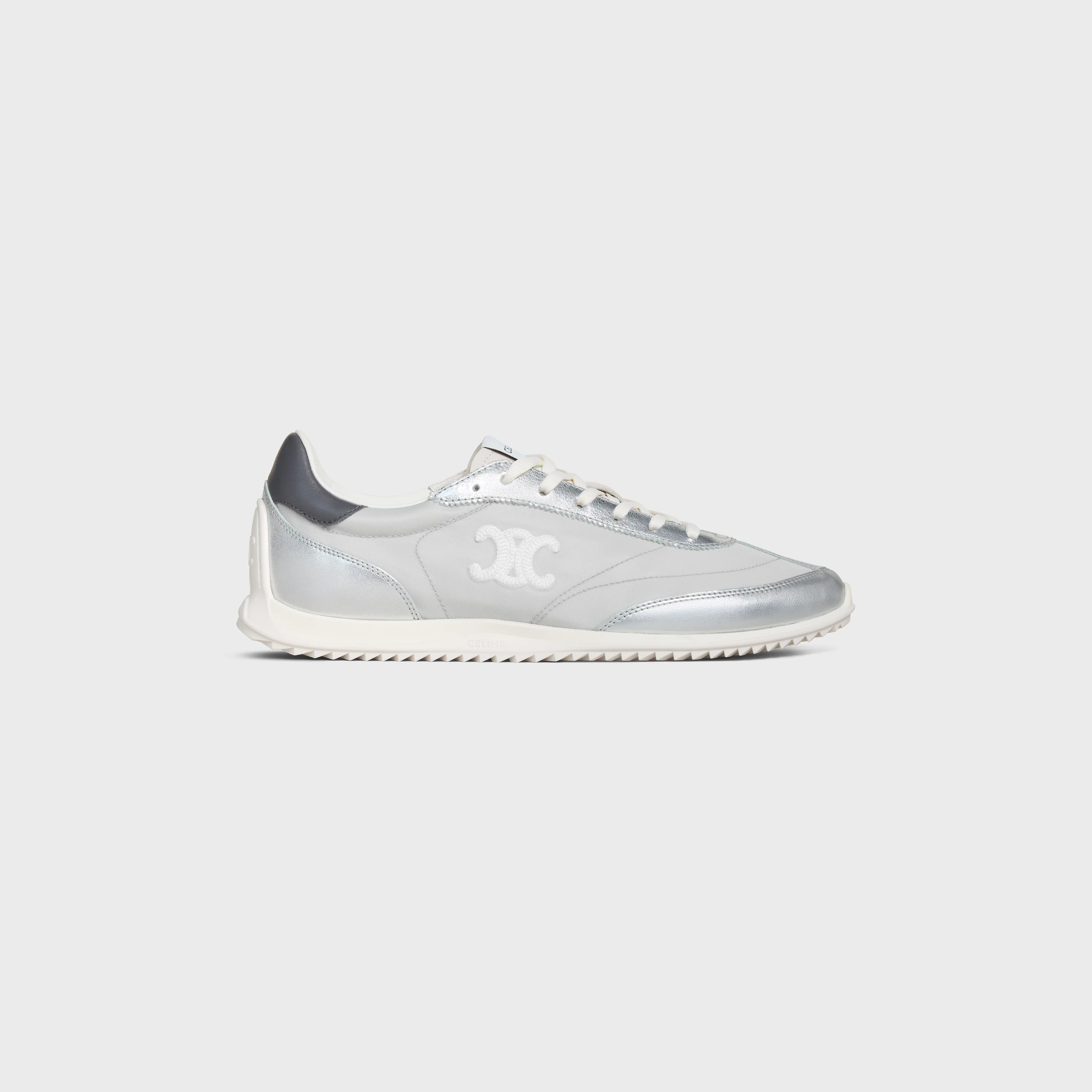 SNEAKER RACER EN NYLON, CUIR DE VEAU LAMINÉ ET CUIR DE VEAU