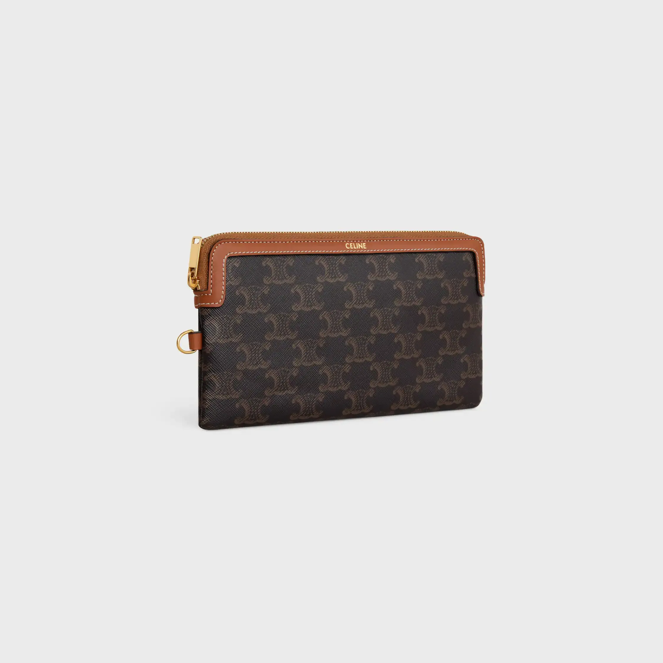 PETIT SAC LONG A BANDEAU EN CANVAS TRIOMPHE ET CUIR DE VEAU